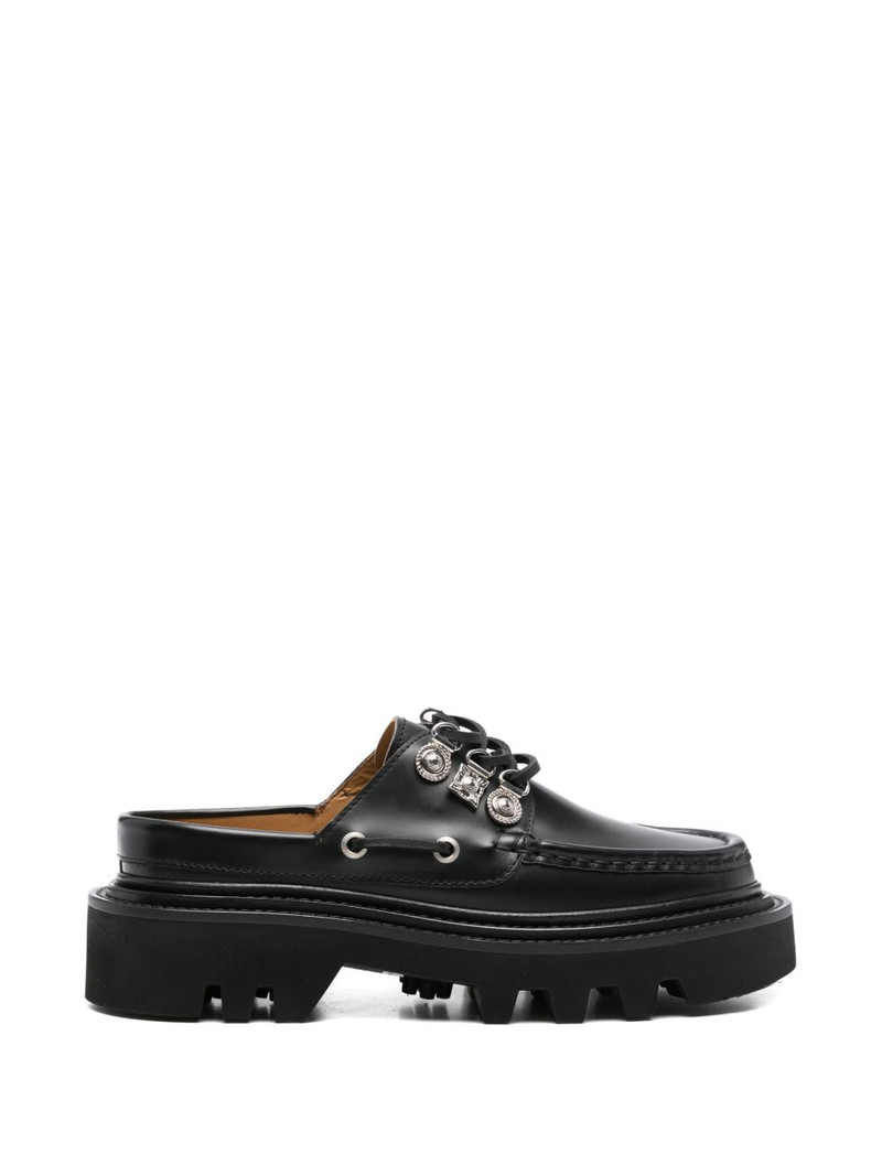 embellished leather mules 1