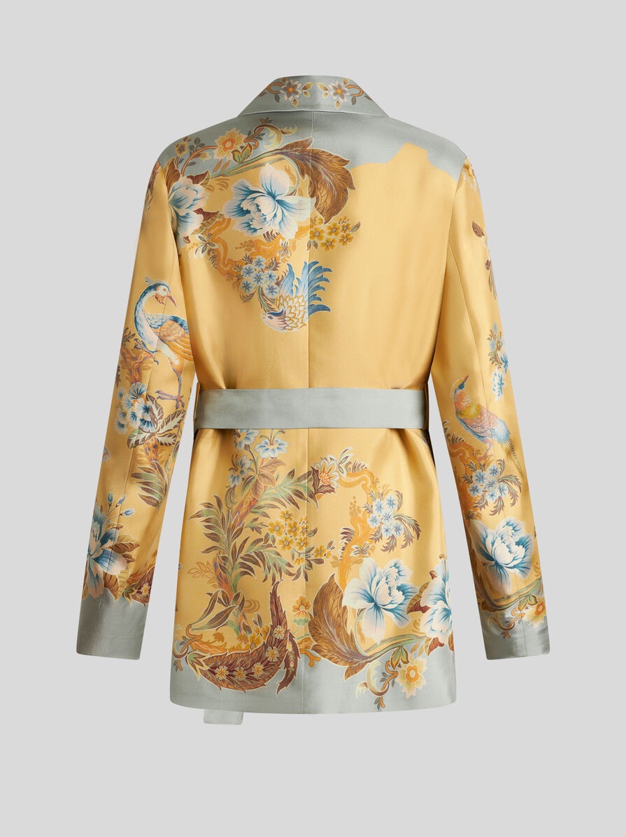 PRINTED SILK WRAPAROUND JACKET - 6