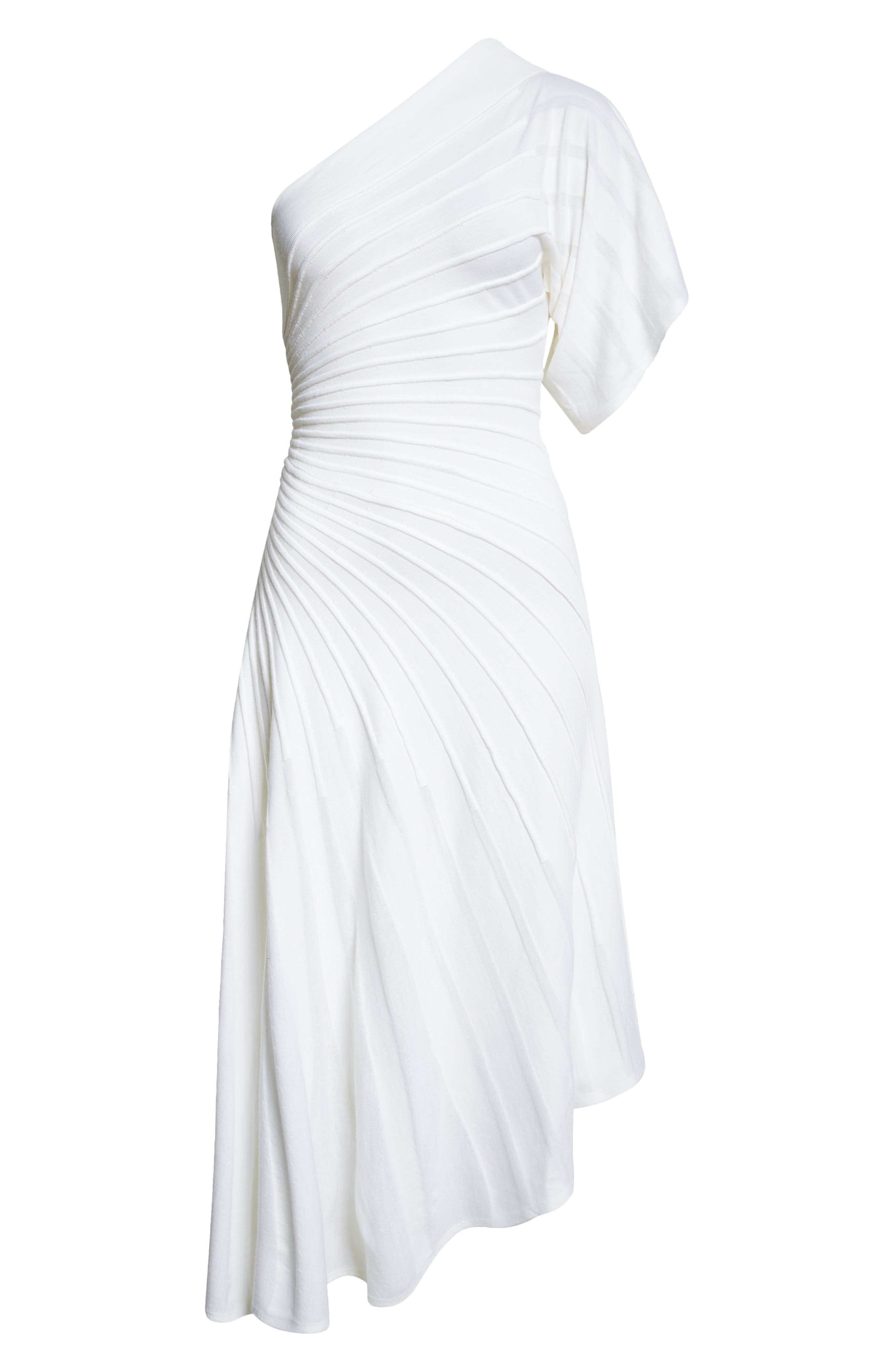 Alaïa Asymmetric Ray Dress in Blanc Naturel at Nordstrom - 5