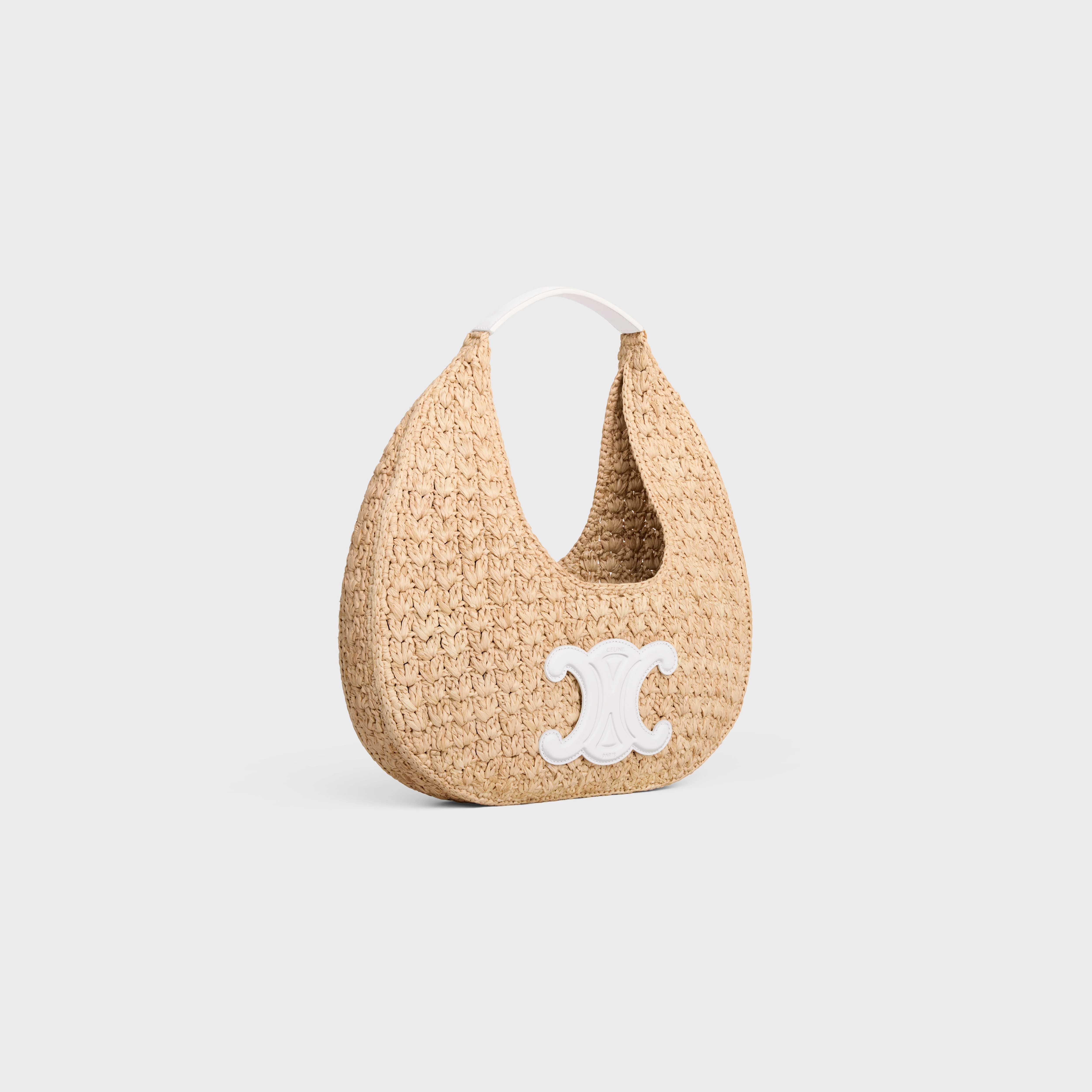 celine classic panier HOBO BAG in Raffia and Calfskin - 2