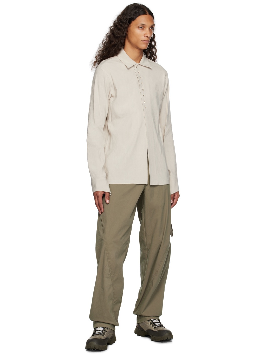 Taupe Cinch Trousers - 4