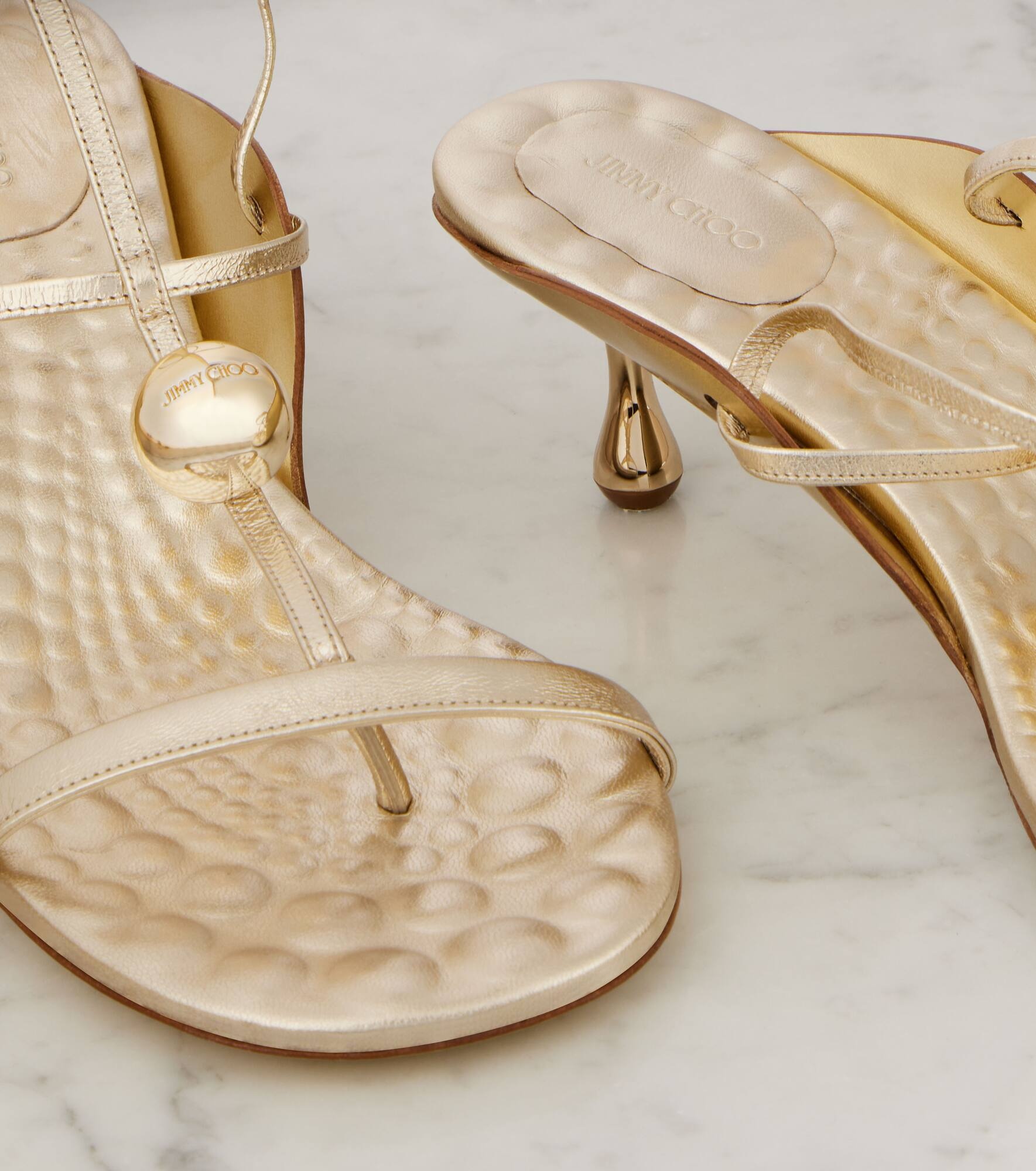 Zyra 50 metallic leather sandals - 5