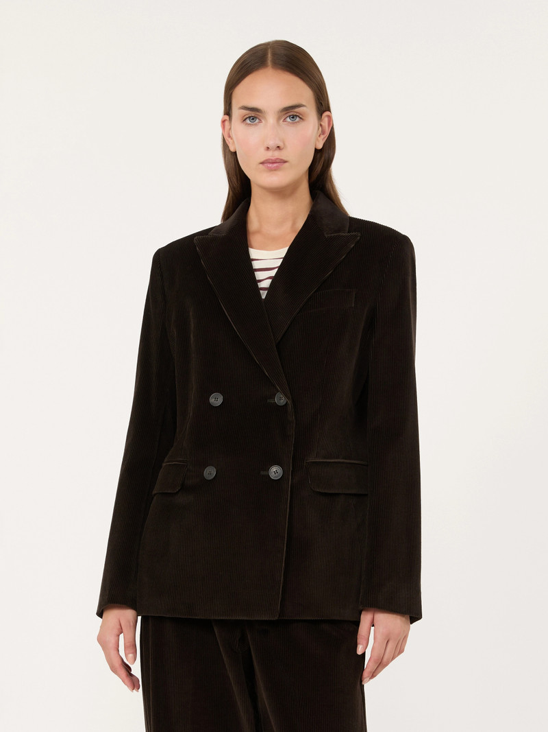 KATANGA Cotton corduroy velvet blazer - DARK BROWN 3