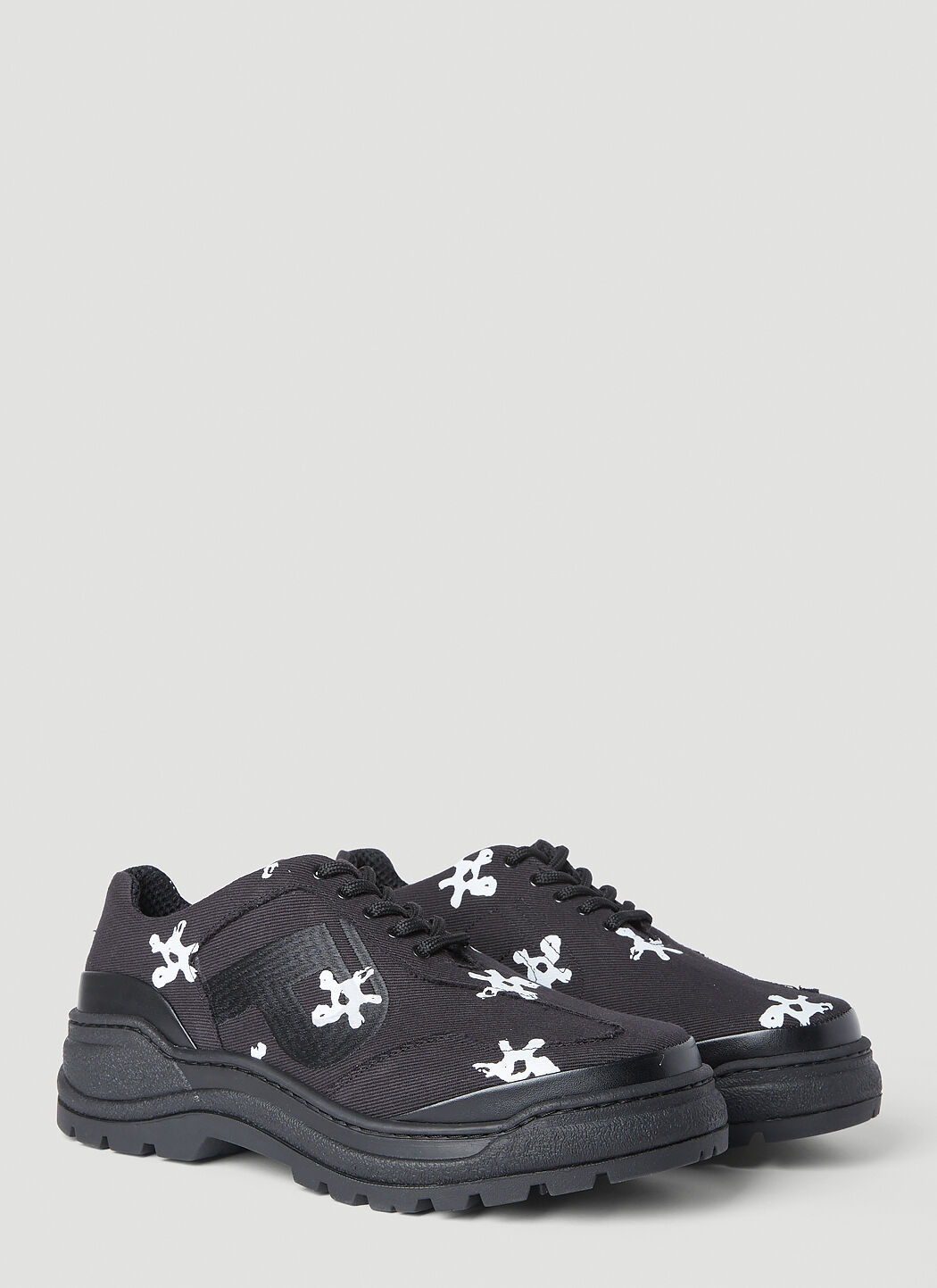 Basalt White Flower Lace-Ups - 2