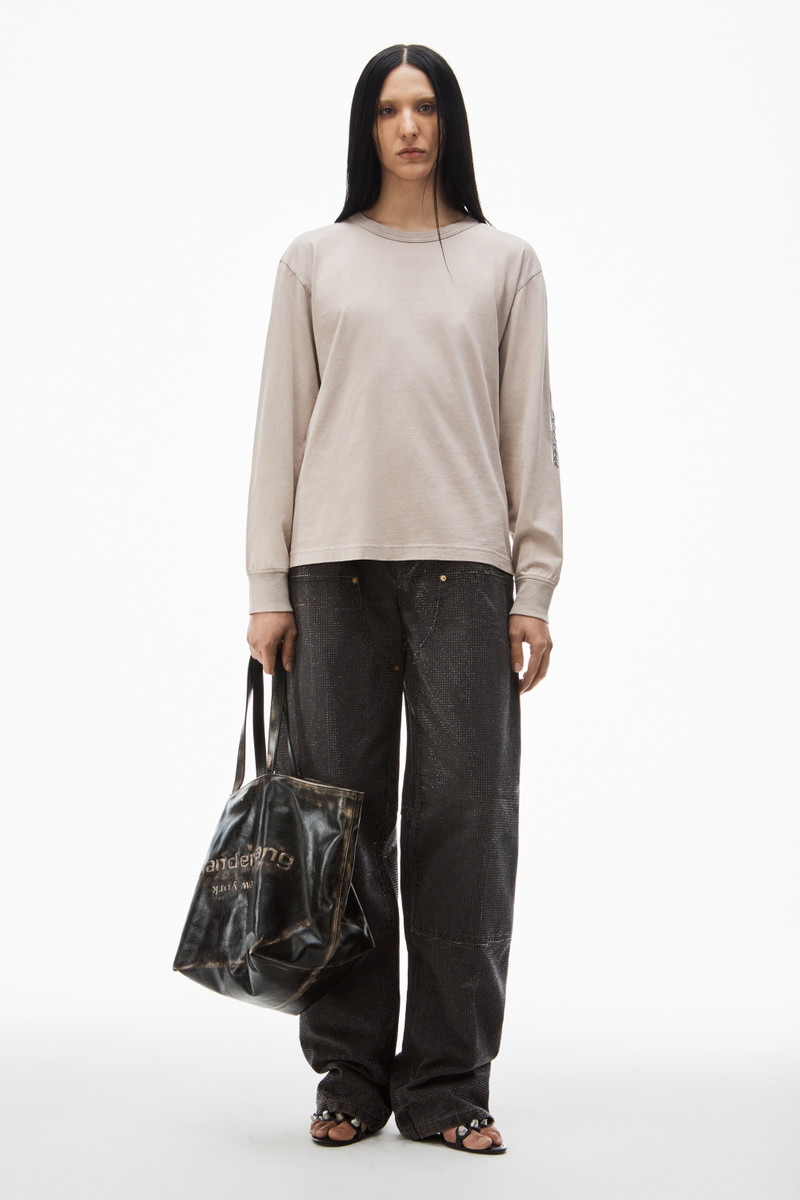 punch tote bag in brushed-effect leather 3