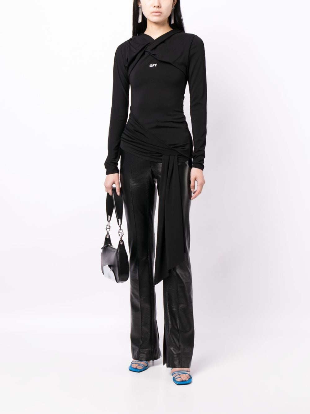 Fluid Jer Twist hooded top - 2