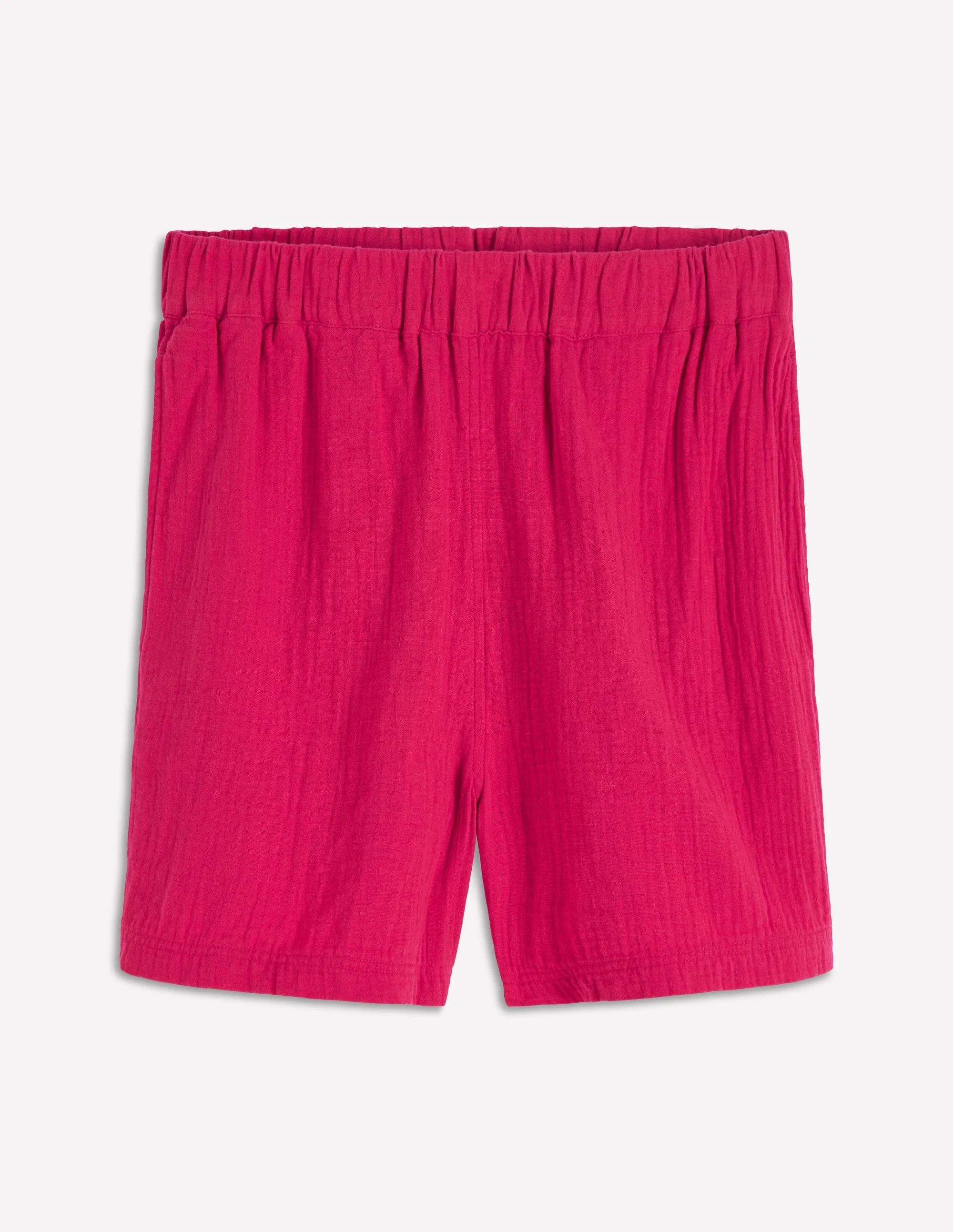 Pull-on Double Cloth Shorts-Pomegranate - 1