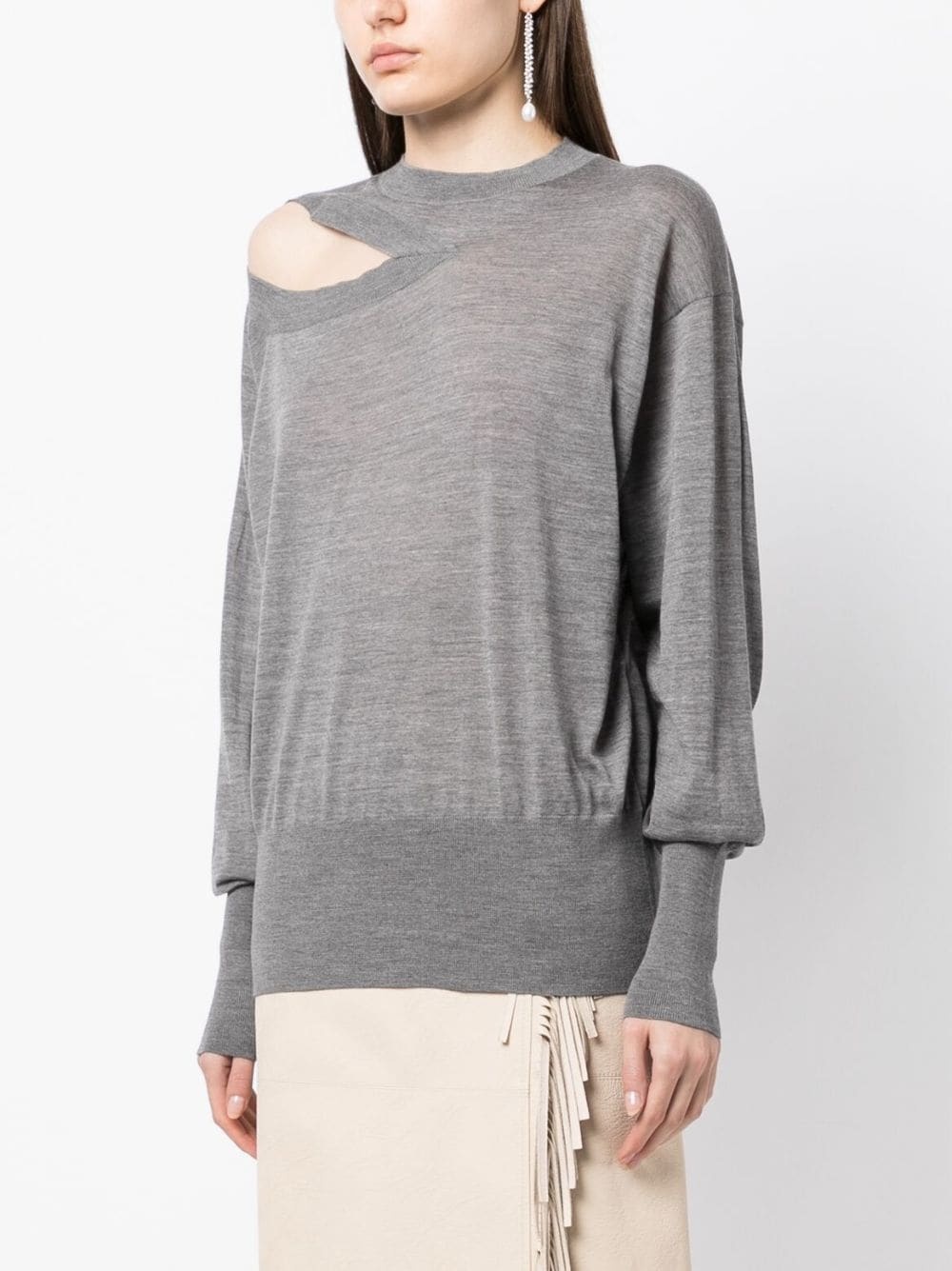 fine-knit cut-out jumper - 3