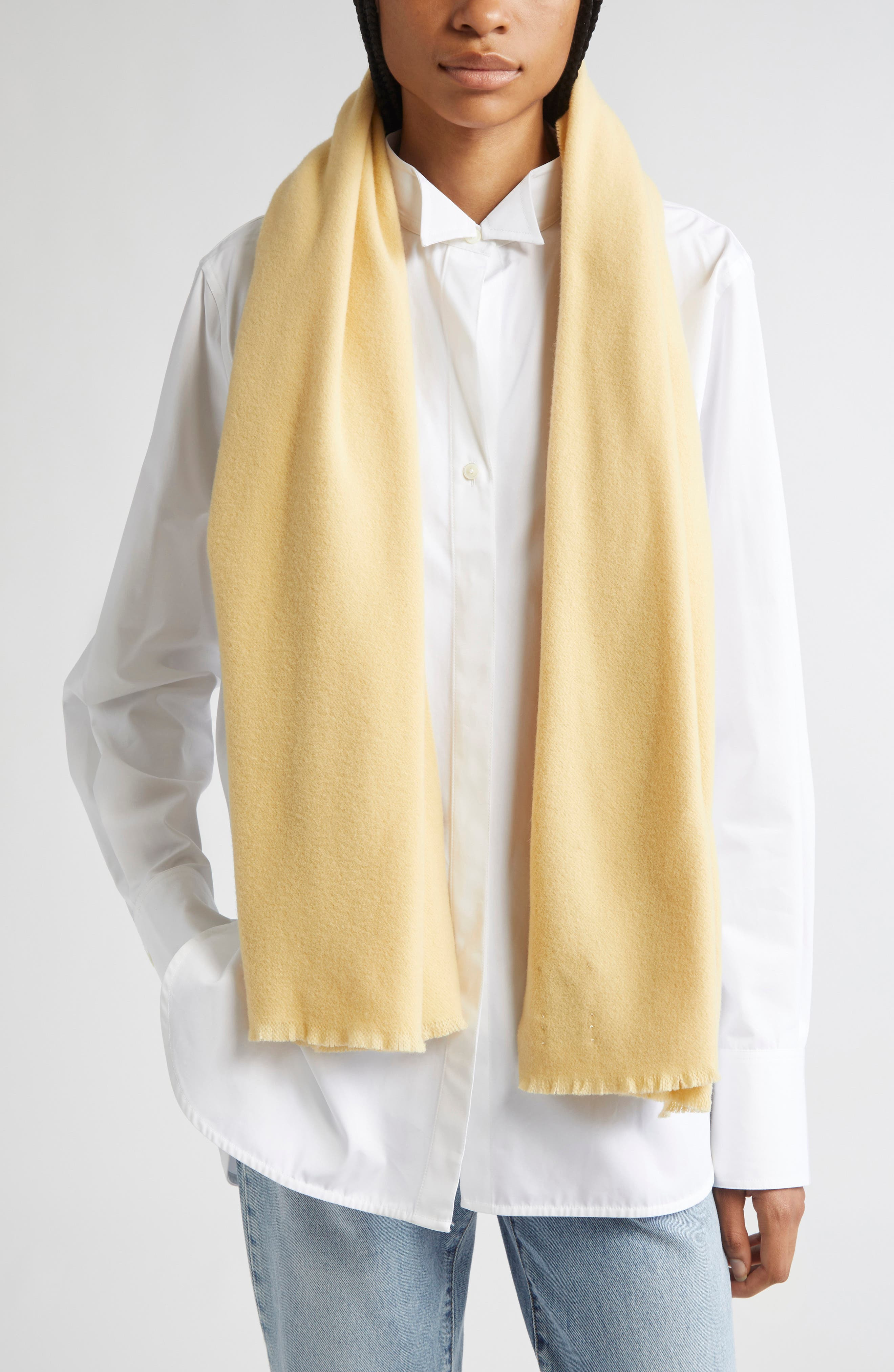 TOTEME Classic Wide Virgin Wool Scarf in Soft Yellow at Nordstrom - 1