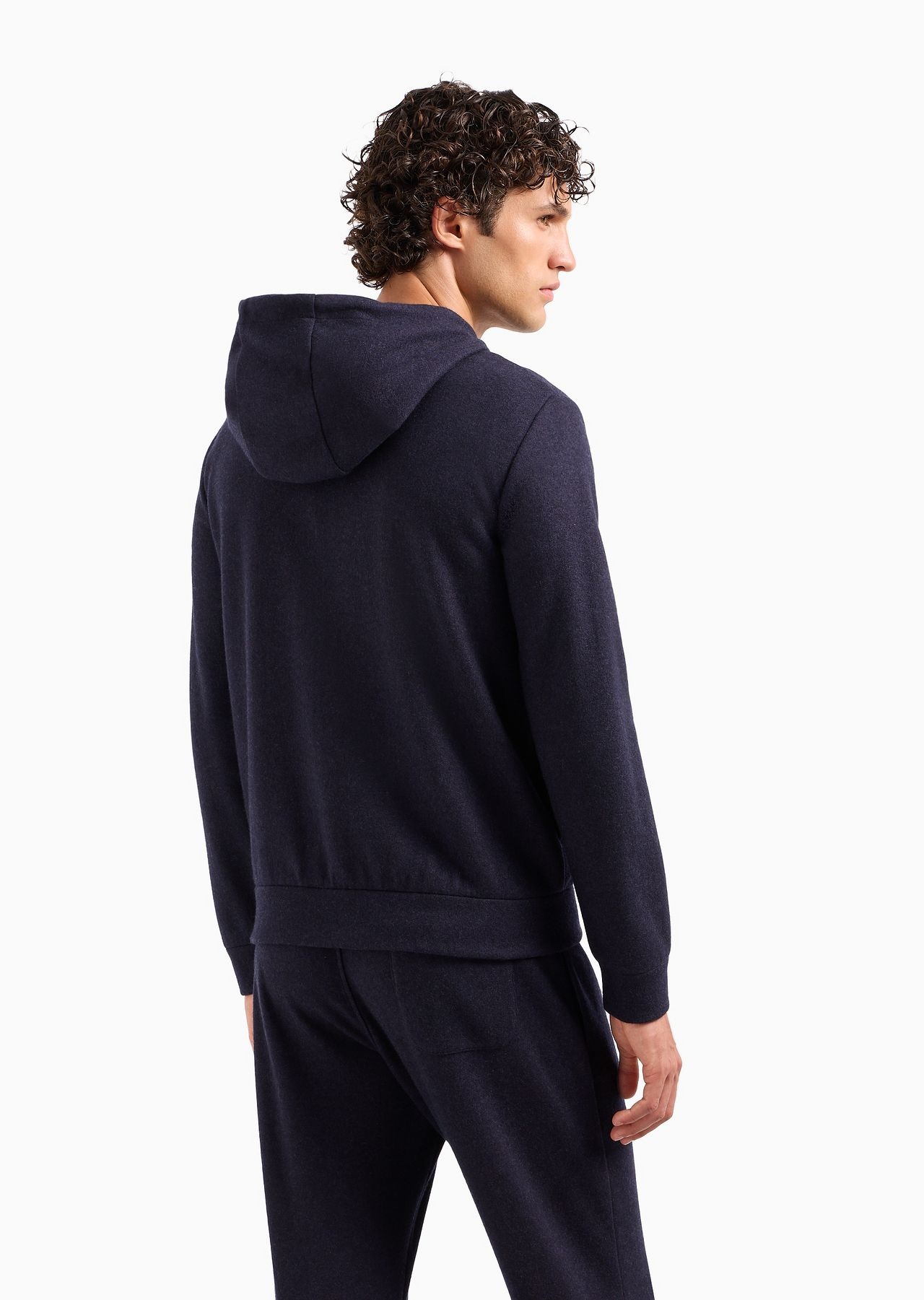 Giorgio Armani Vicuña sweatshirt with hood in cashmere and vicuña - 3