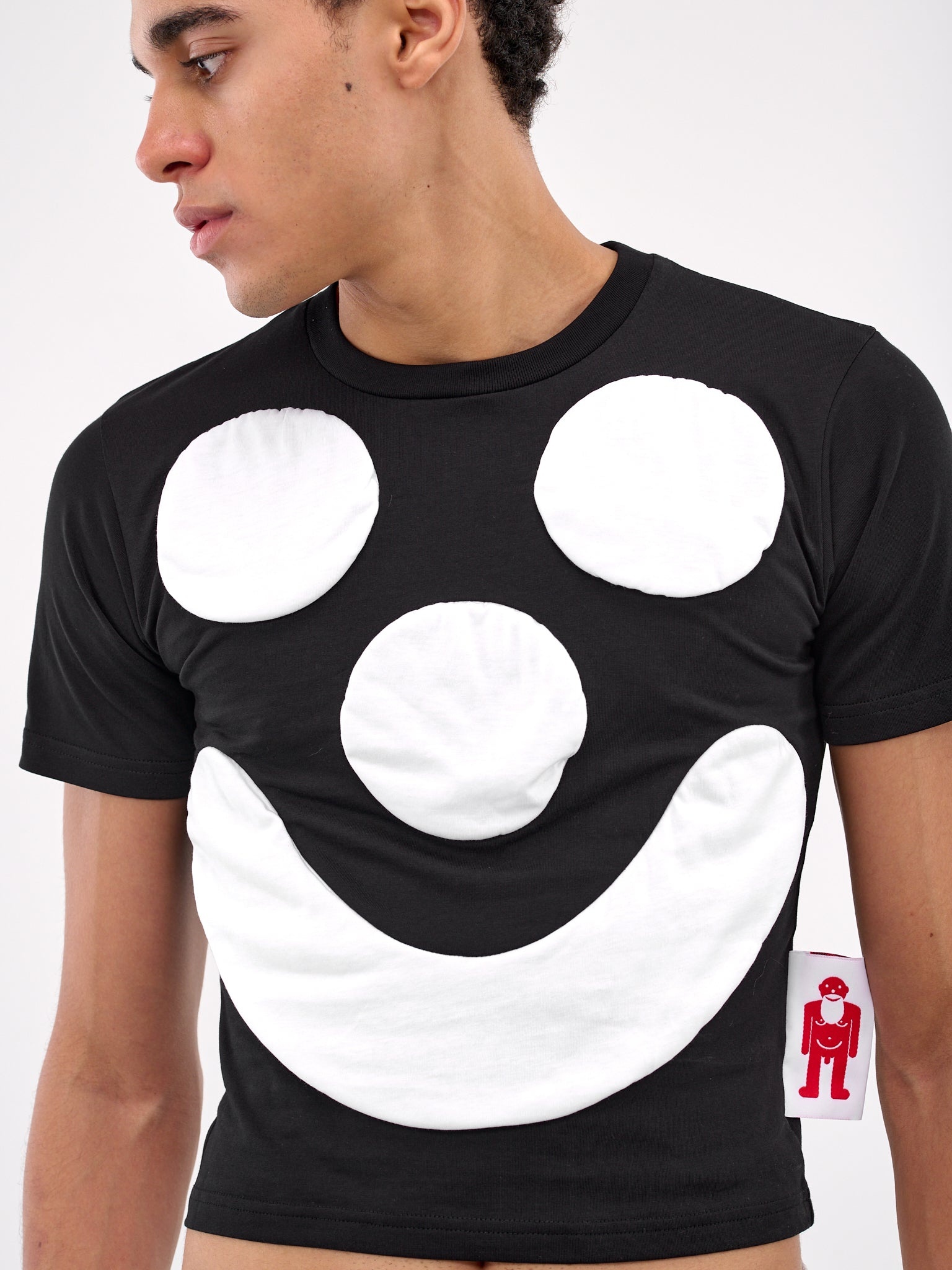 Smile Graphic Cropped Slim Tee - 4