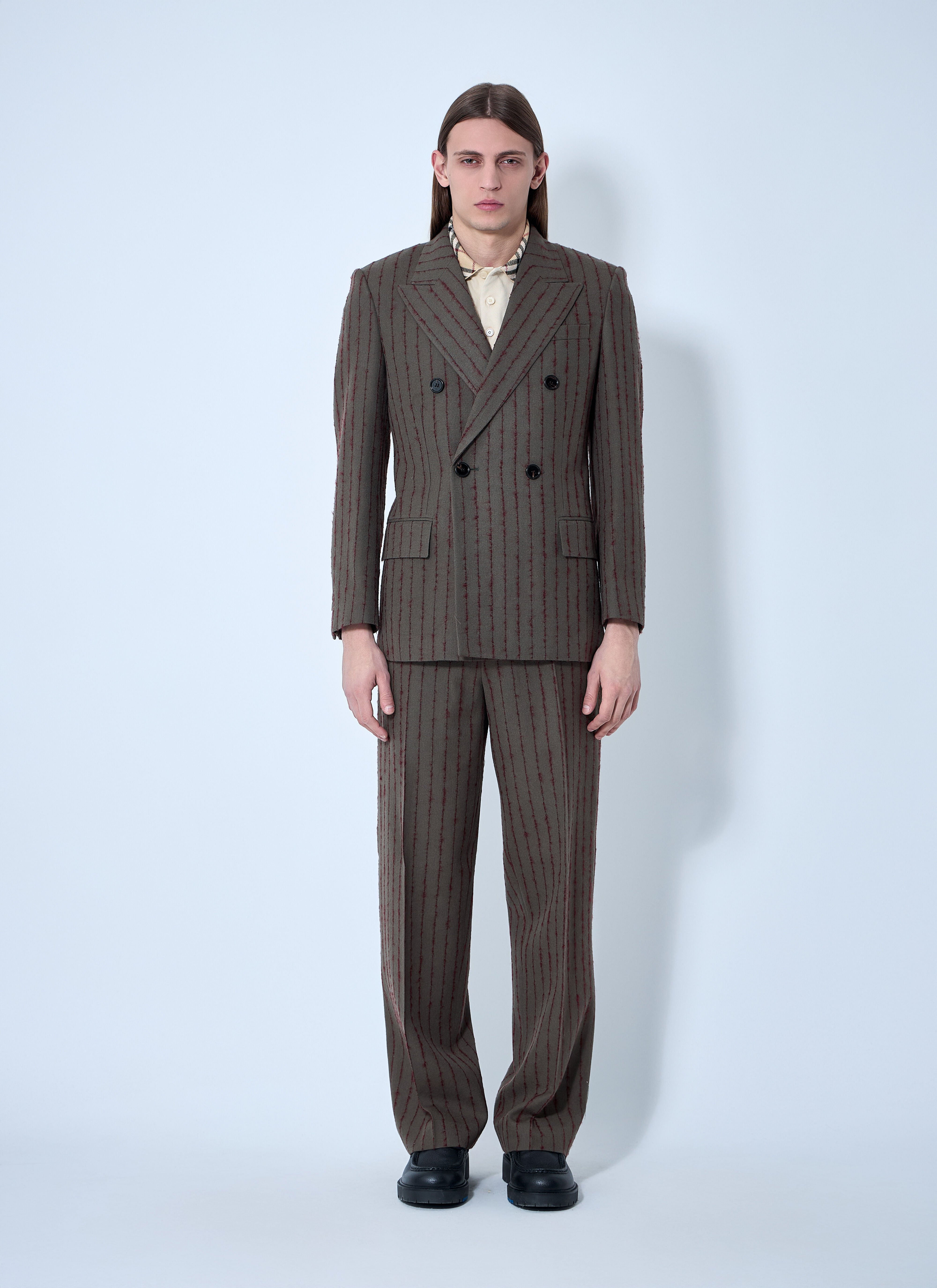 Striped Wool Tailored Blazer - 2
