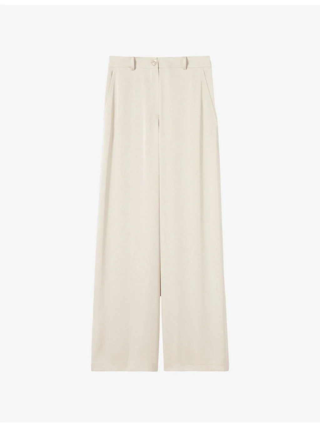 Straight-Leg Mid-Rise Satin Trousers - 1