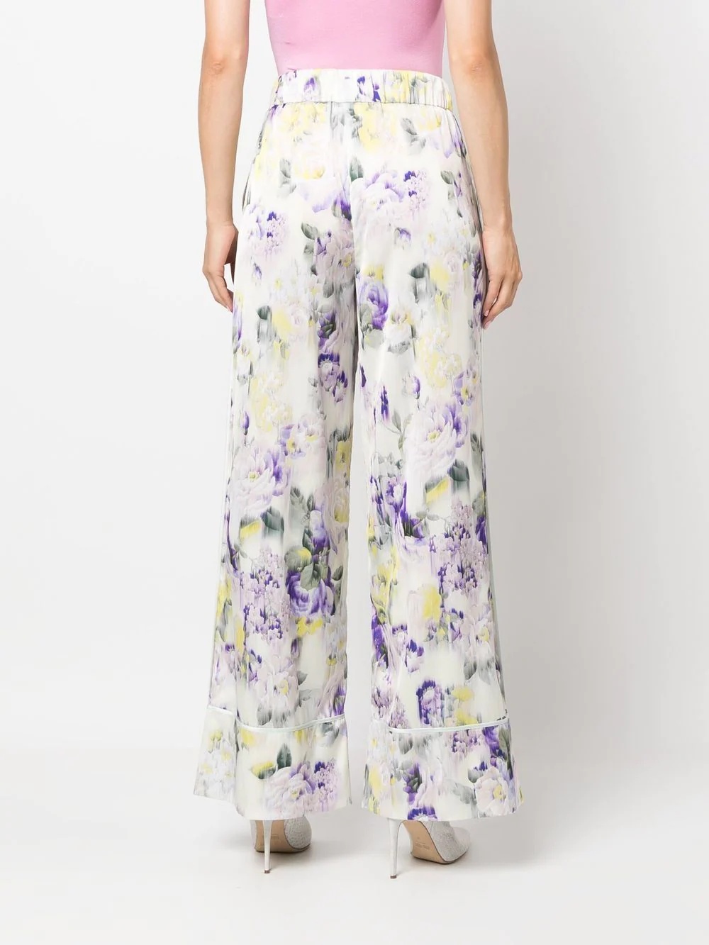 floral print palazzo trousers - 4