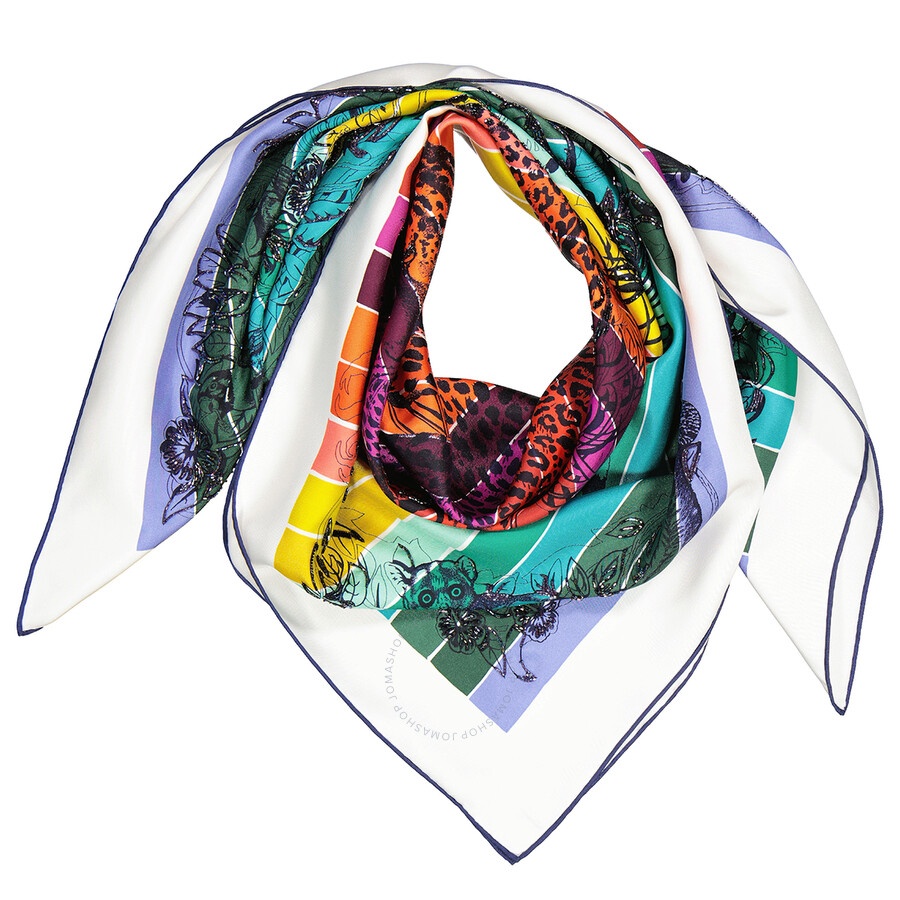 Hermes Jungle Love Rainbow Embroidered Square Scarf - 4