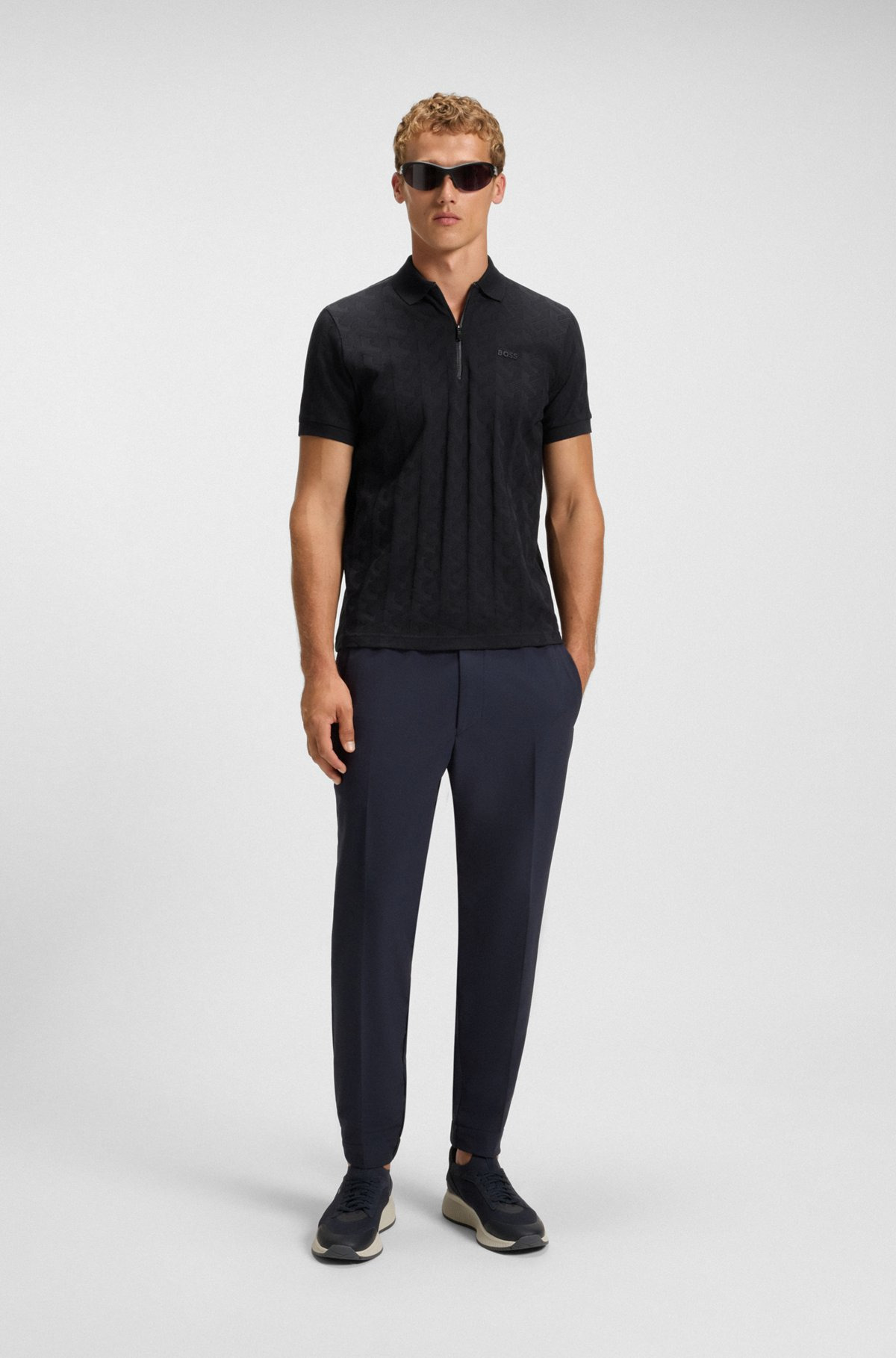 MERCERISED-COTTON POLO SHIRT WITH JACQUARD PATTERN - 4