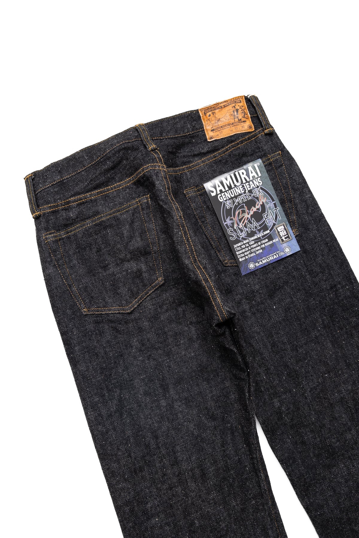 Samurai Jeans S710XX-BK 17oz Black Denim Mid Rise Slim
