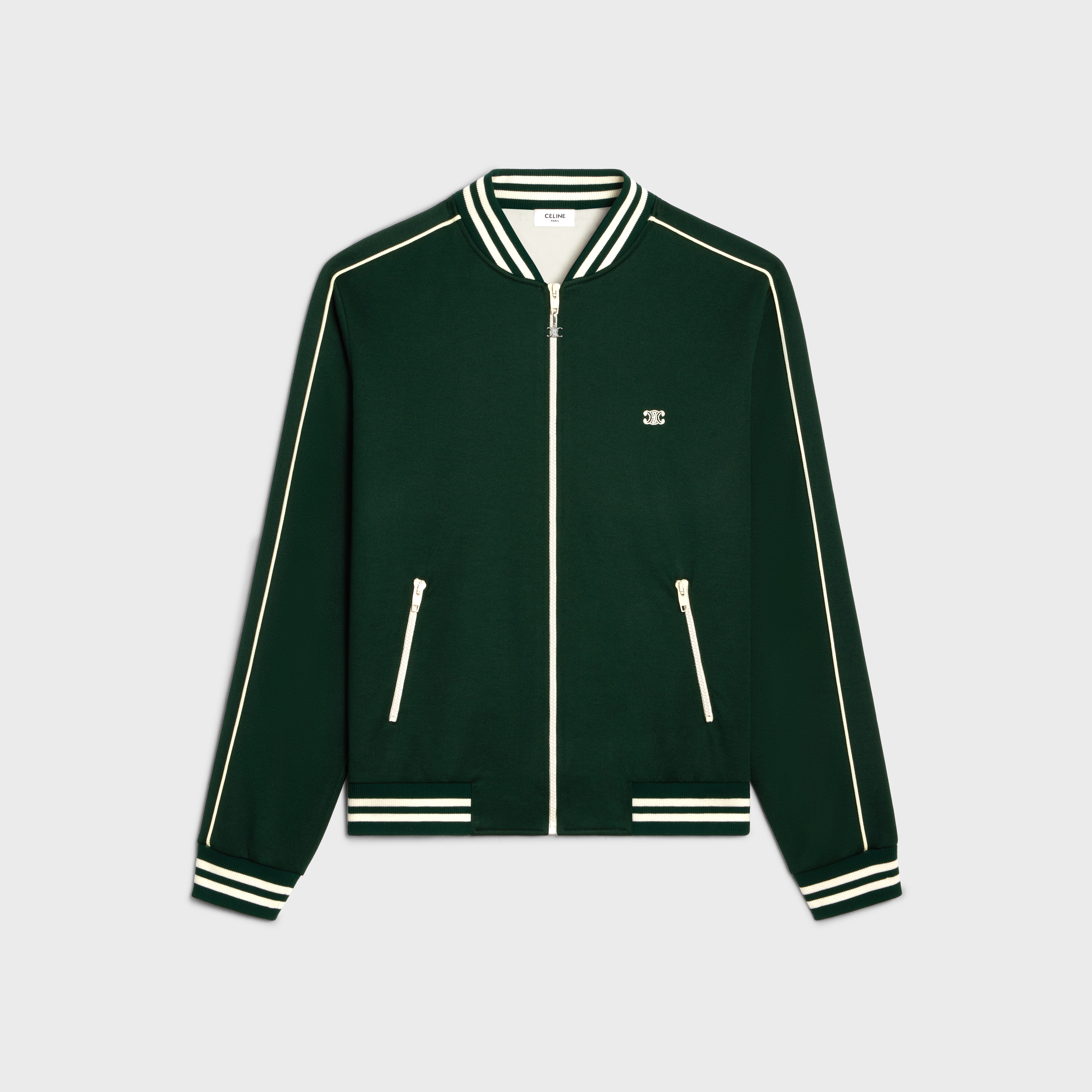 【日本入手困難】TRIOMPHE TEDDY JACKET IN DOUBLE FACE JERSEY CELINE Triomphe Teddy Jacket In Double Face Unisex Jersey