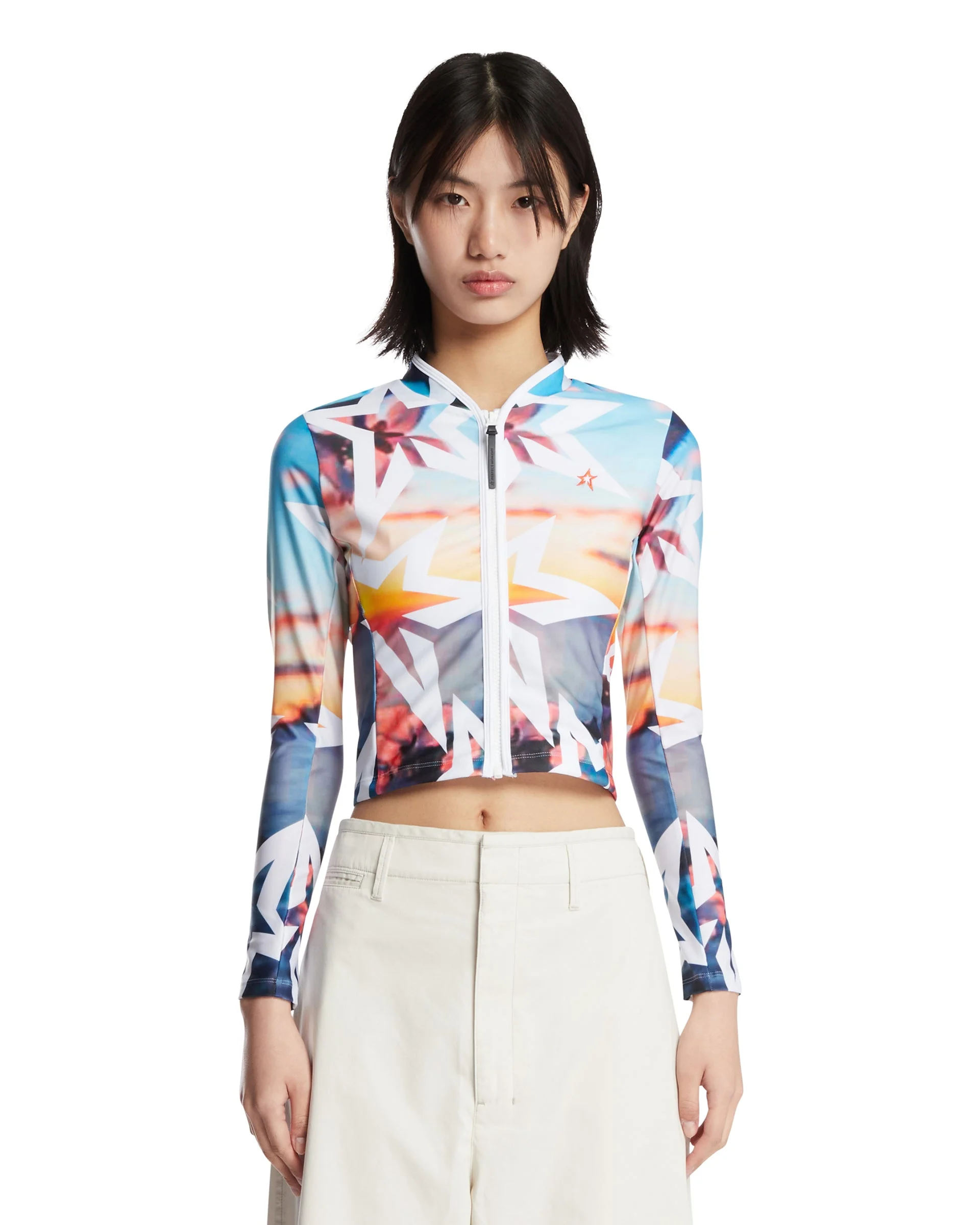 Multicolor Zip-Up Sport Top - 1