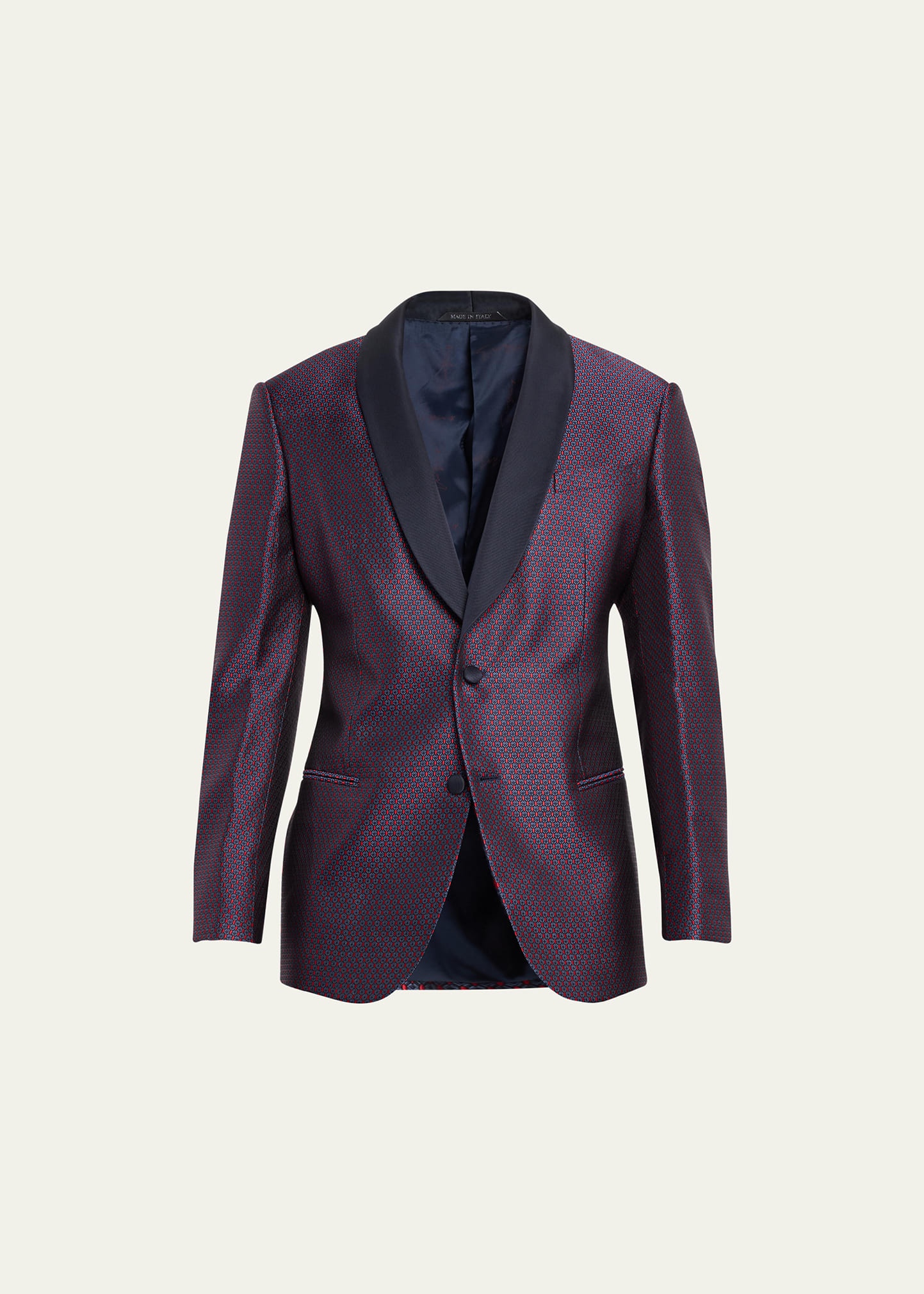Men's Jacquard Shawl Blazer - 1