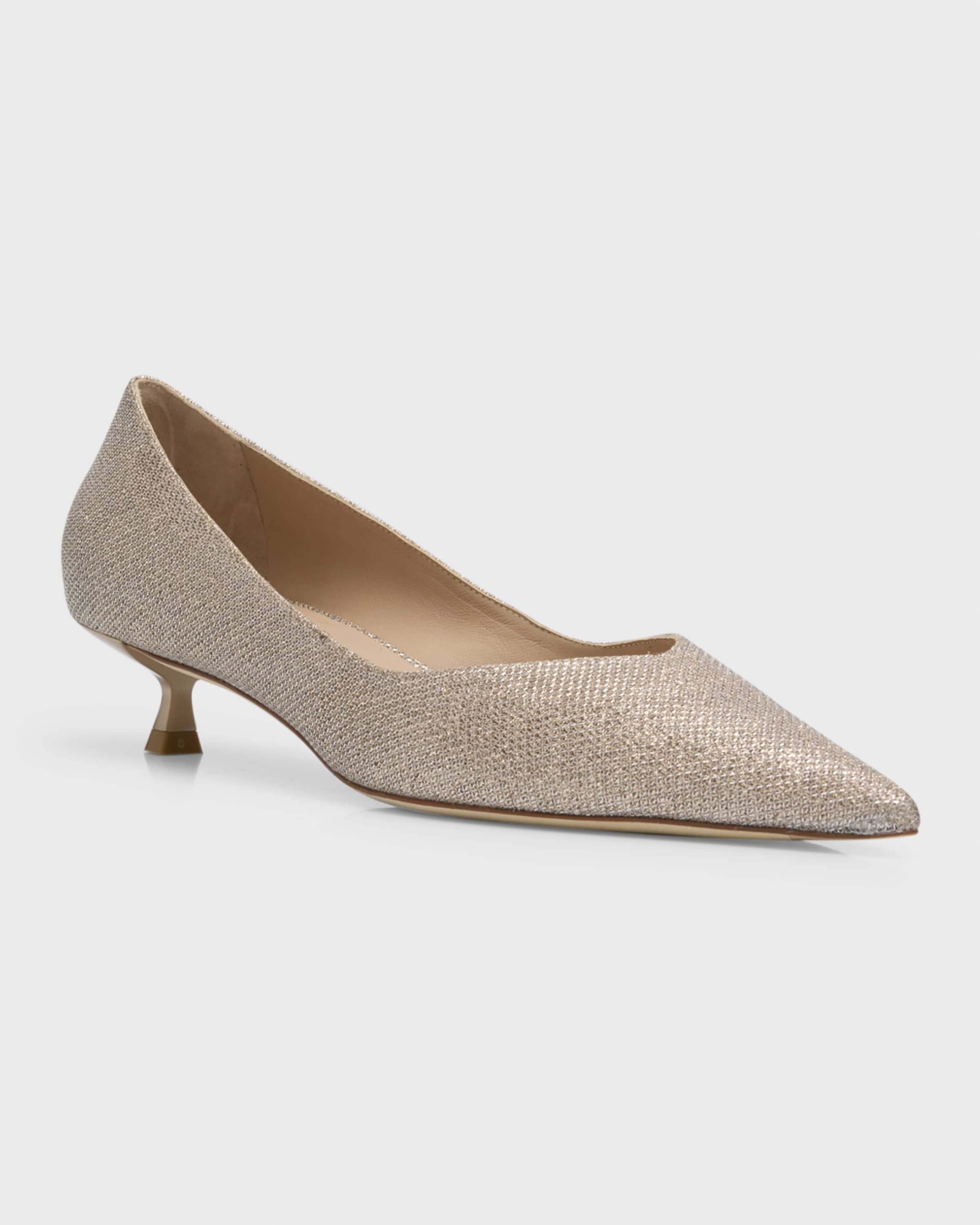 Eva Metallic Kitten-Heel Pumps - 2