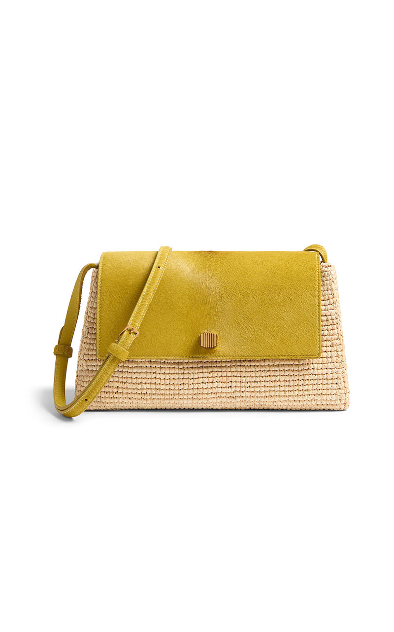 Audrey Raffia Crossbody yellow 1