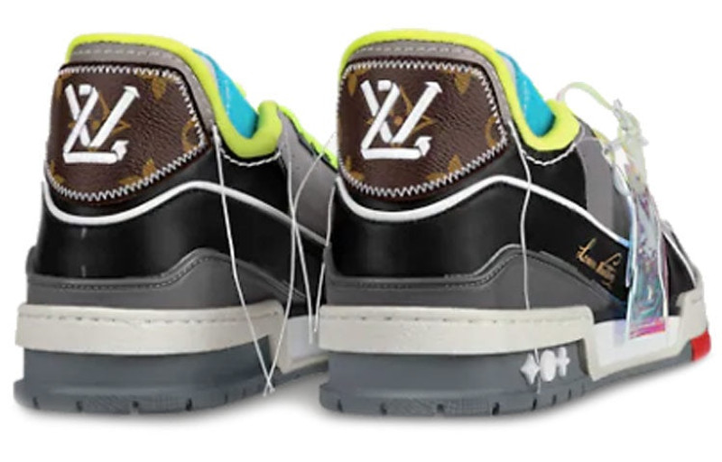 Louis Vuitton LOUIS VUITTON LV Trainer Low-Top Sports Shoes Blue/Black 1A8QB outlook