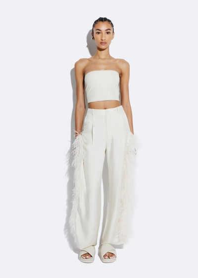 LAPOINTE Silky Twill Pleated Pant With Feathers outlook