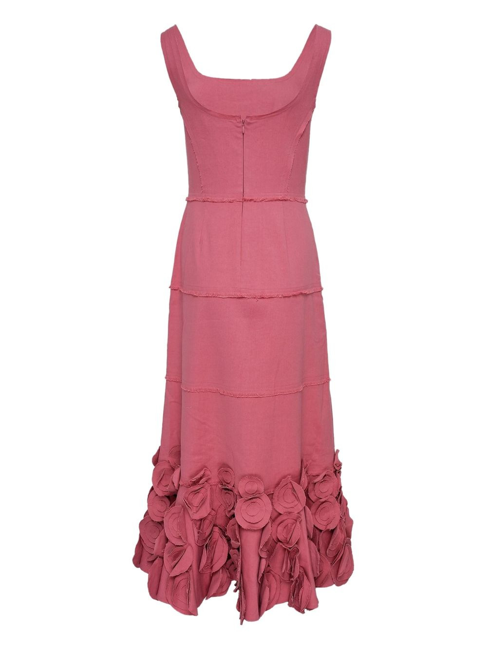 rose-embellished tiered dress - 2