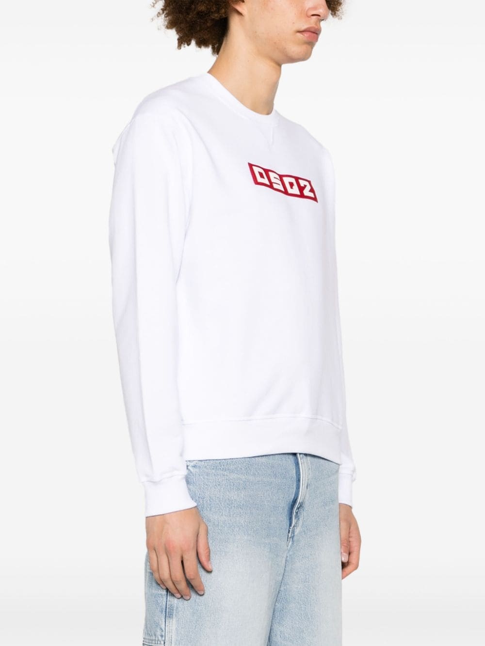 logo-patch cotton sweatshirt - 3