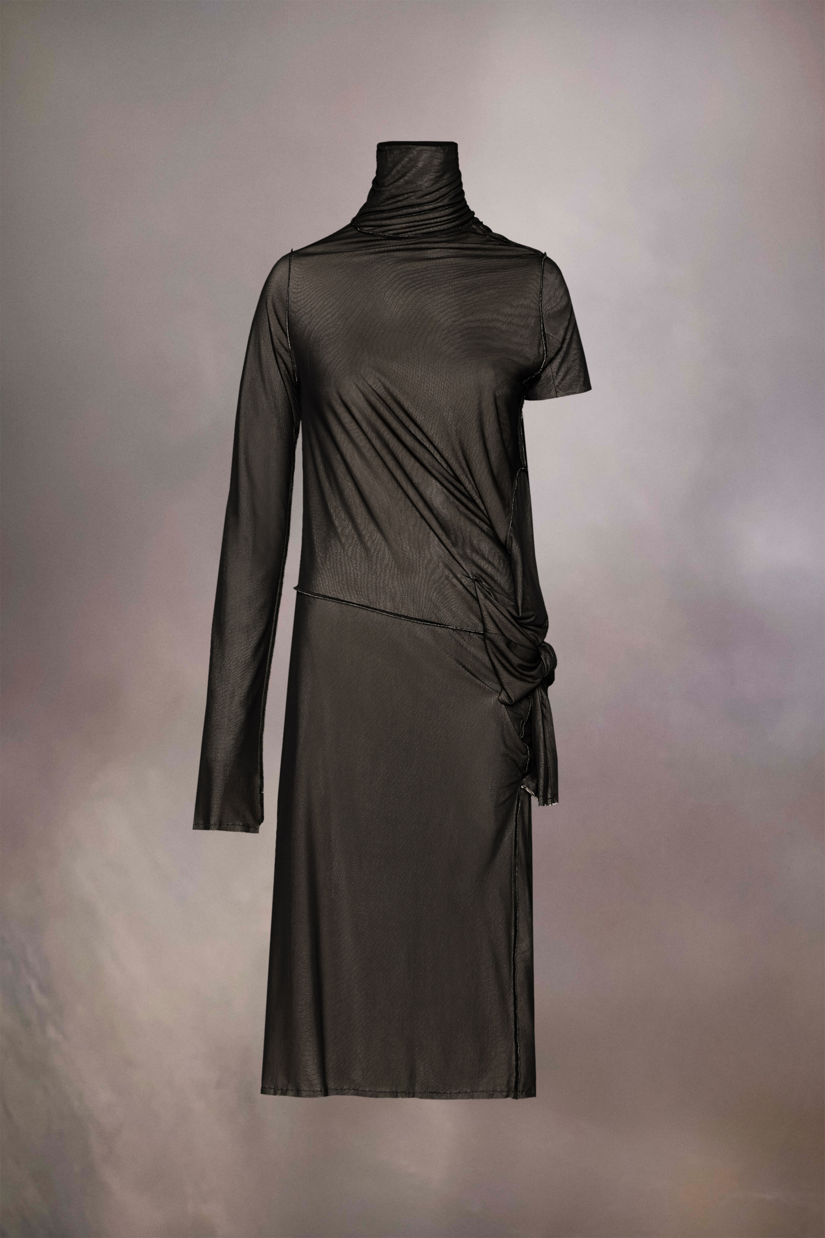 Asymmetric ruched dress - 2