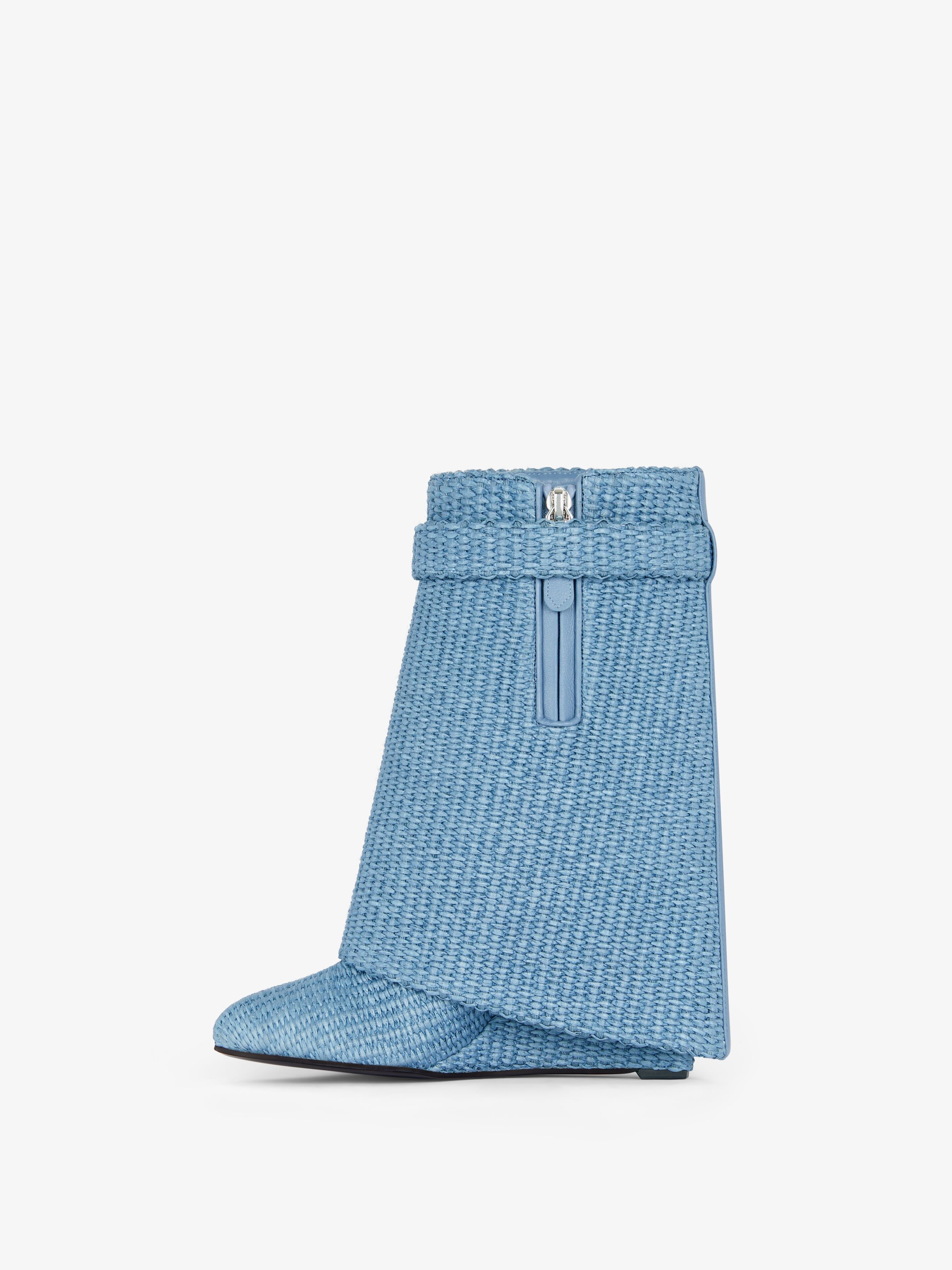 SHARK LOCK ANKLE BOOTS IN RAFFIA - 5