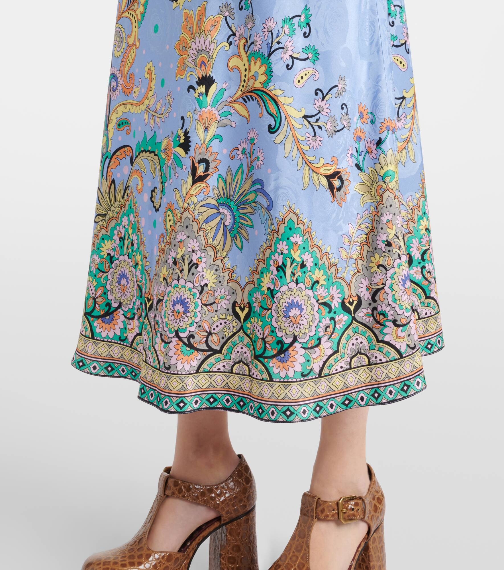 Paisley satin midi dress - 5
