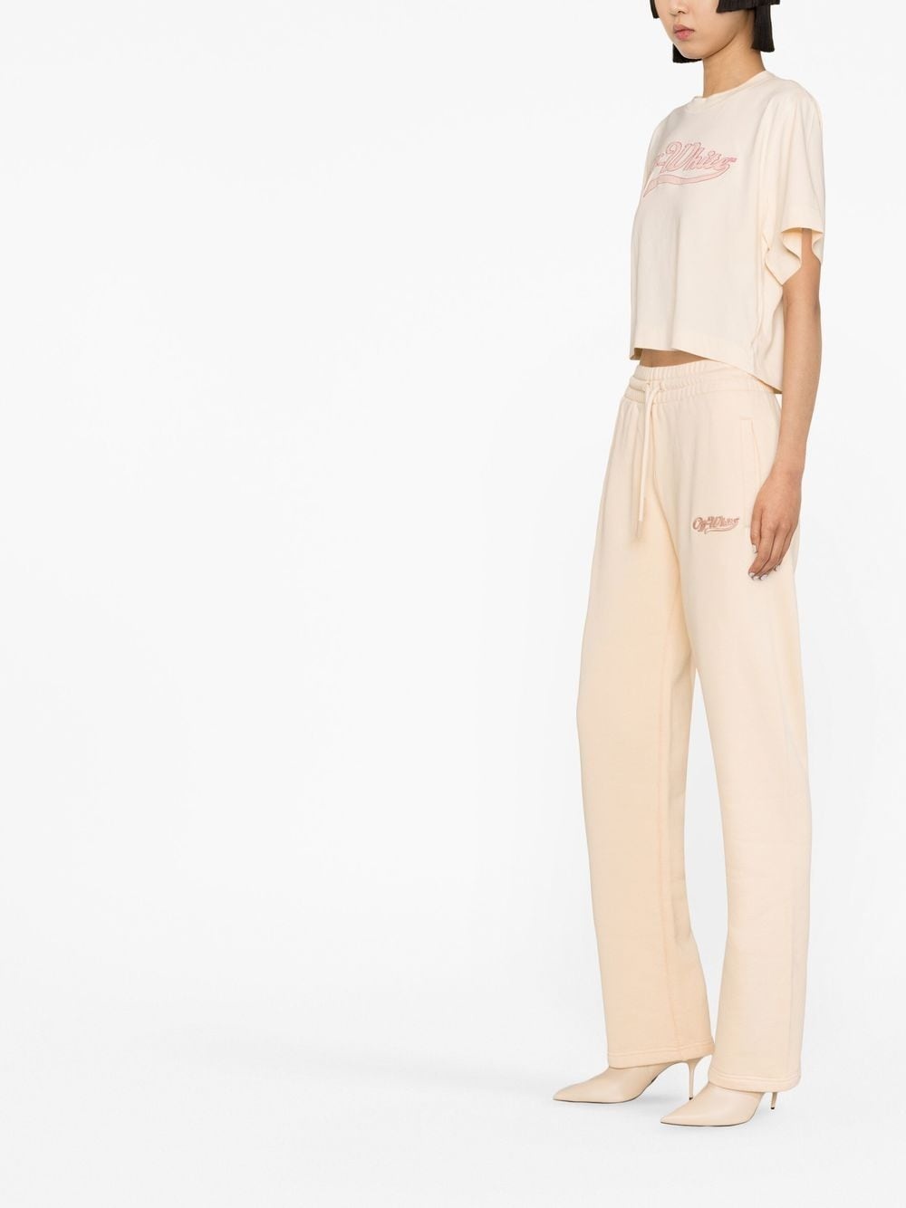 logo-embroidered cropped T-shirt - 3