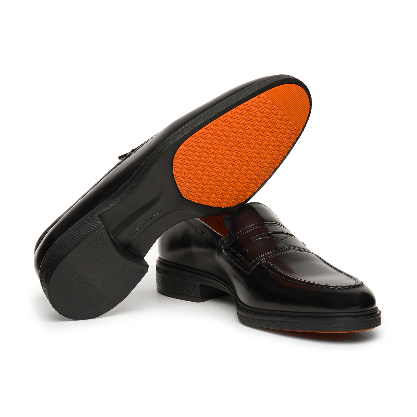 Men's black leather Easy loafer - 4