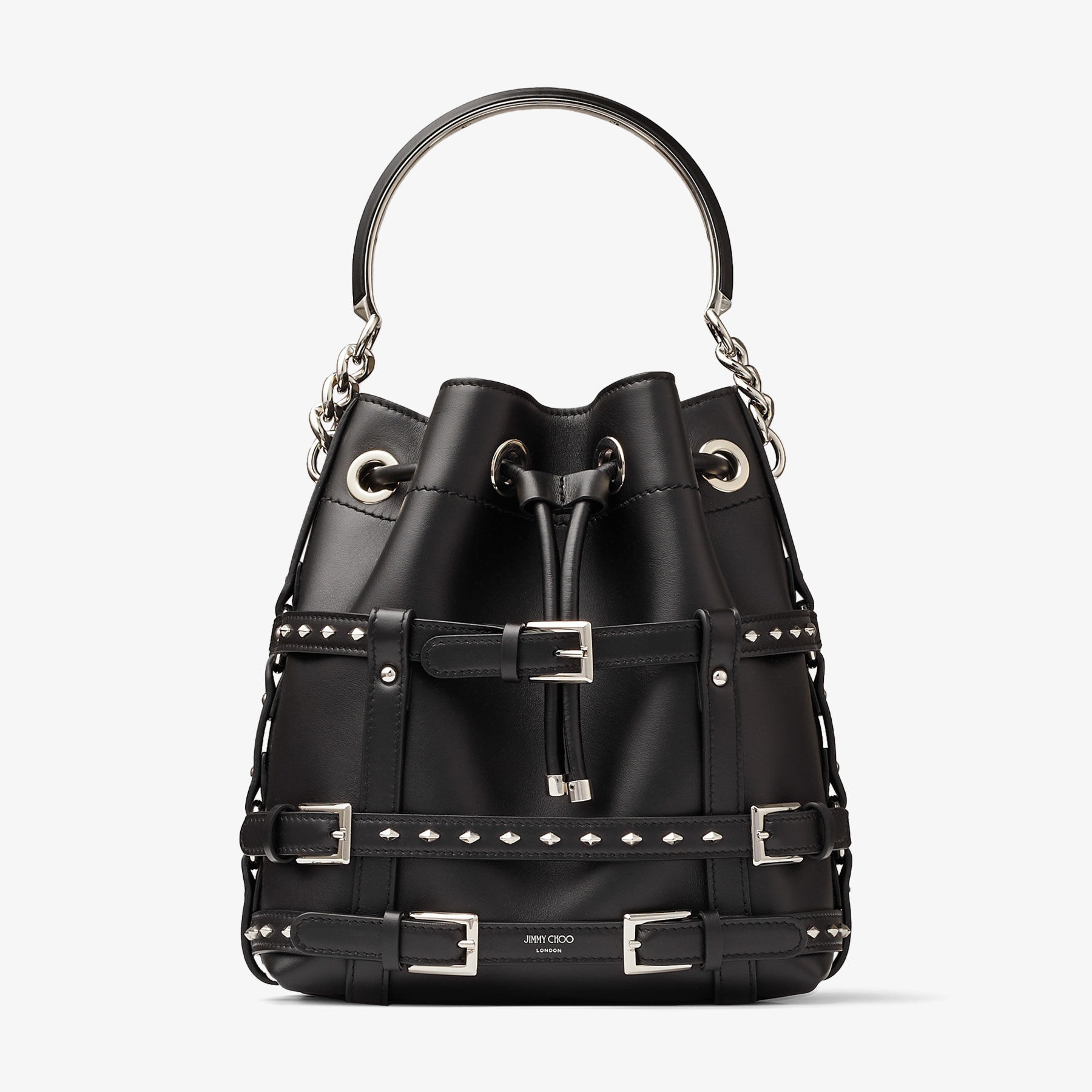 Bon Bon Bucket
Black Calf Leather Bucket Bag with Harness - 1