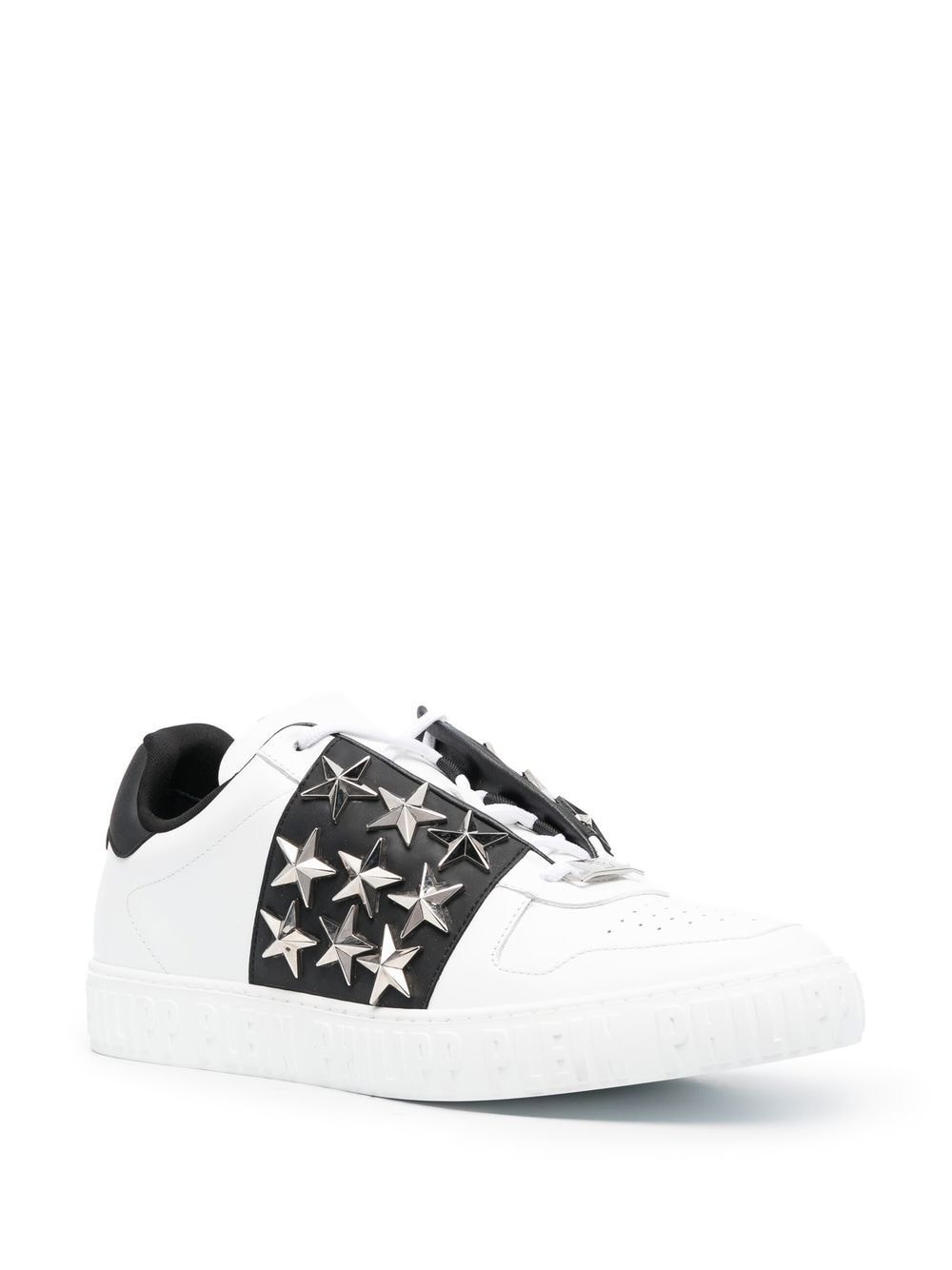 leather star studded sneakers - 2