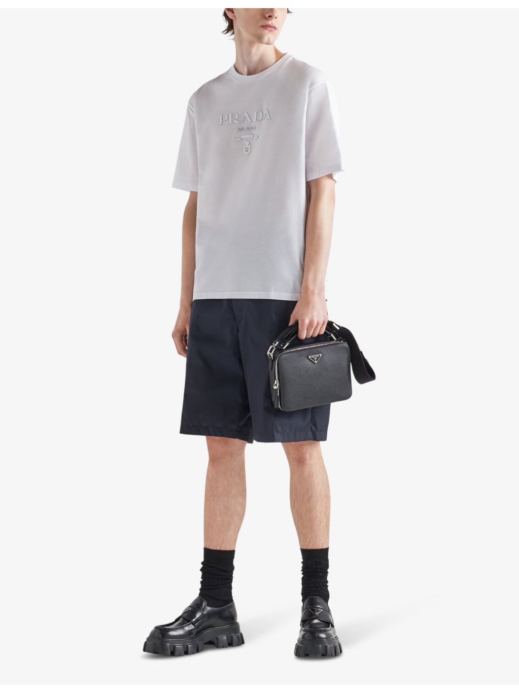 Brand-embroidered boxy-fit cotton T-shirt - 2