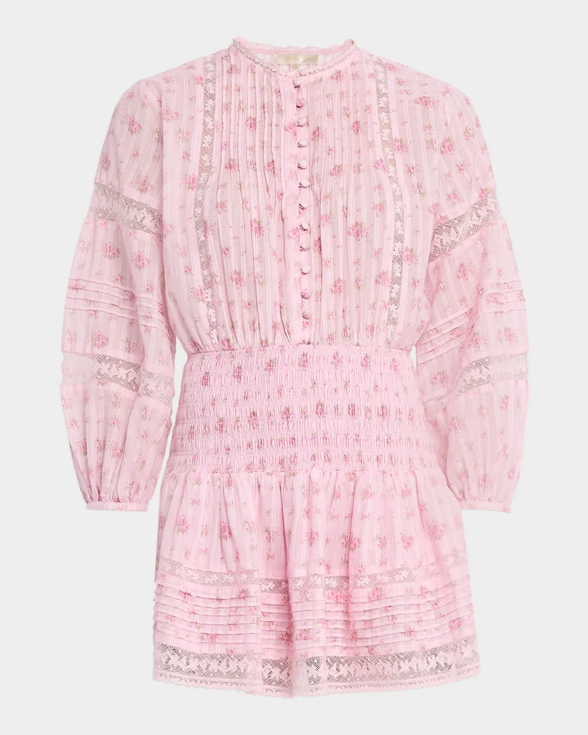 Janis Floral Cotton Voile Mini Dress - 1