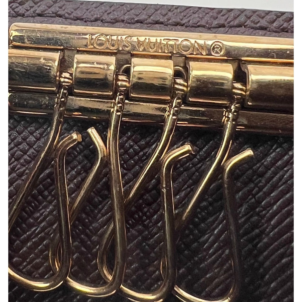 Louis Vuitton 4 Key Holder Damier Ebene Brown Canvas Key Chain - 9