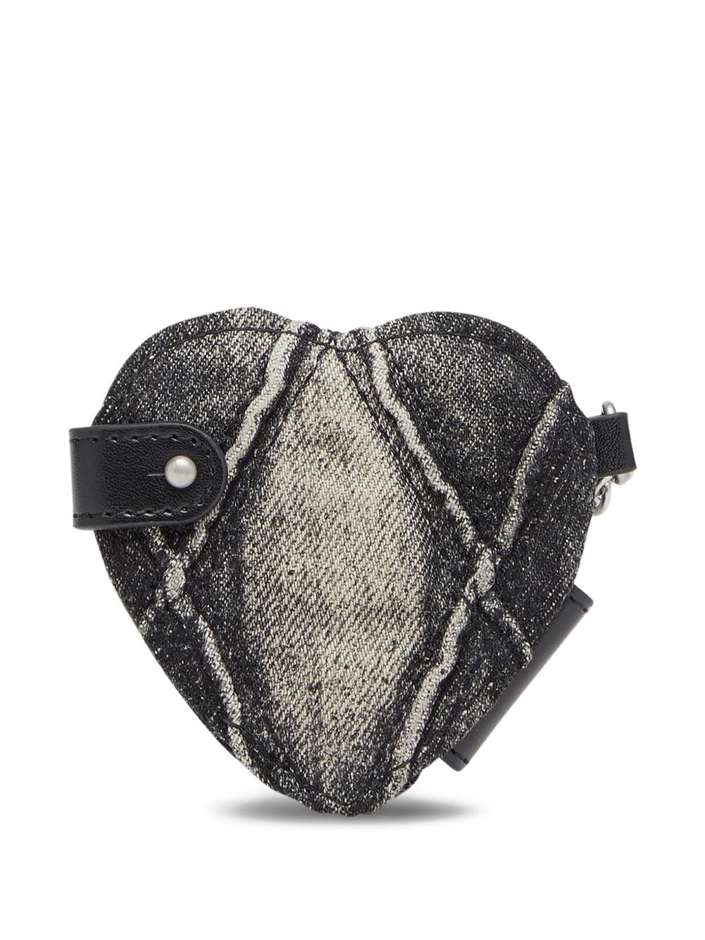 heart-shaped denim keychain - 2