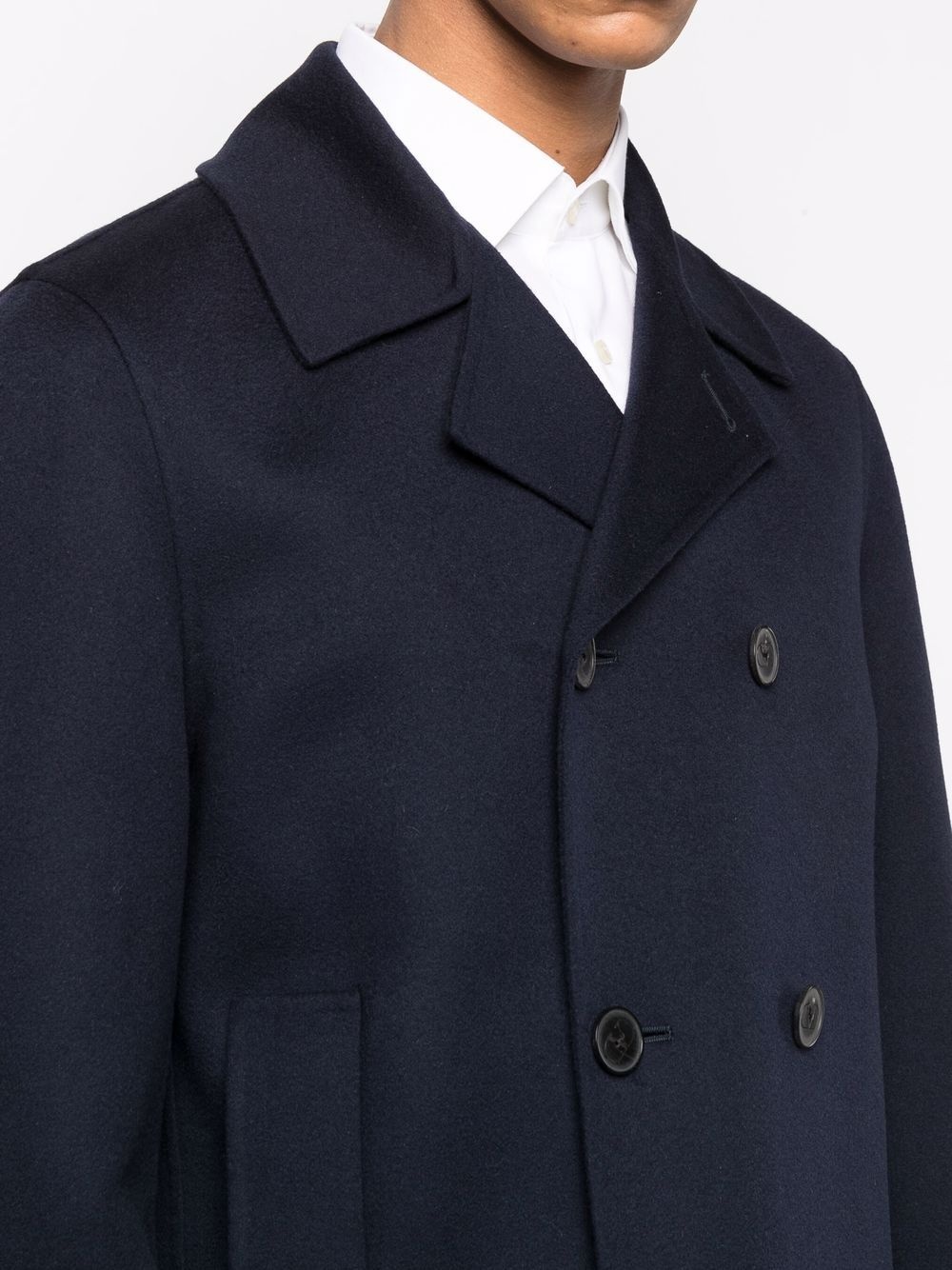 double-breasted virgin wool-cashmere coat - 5