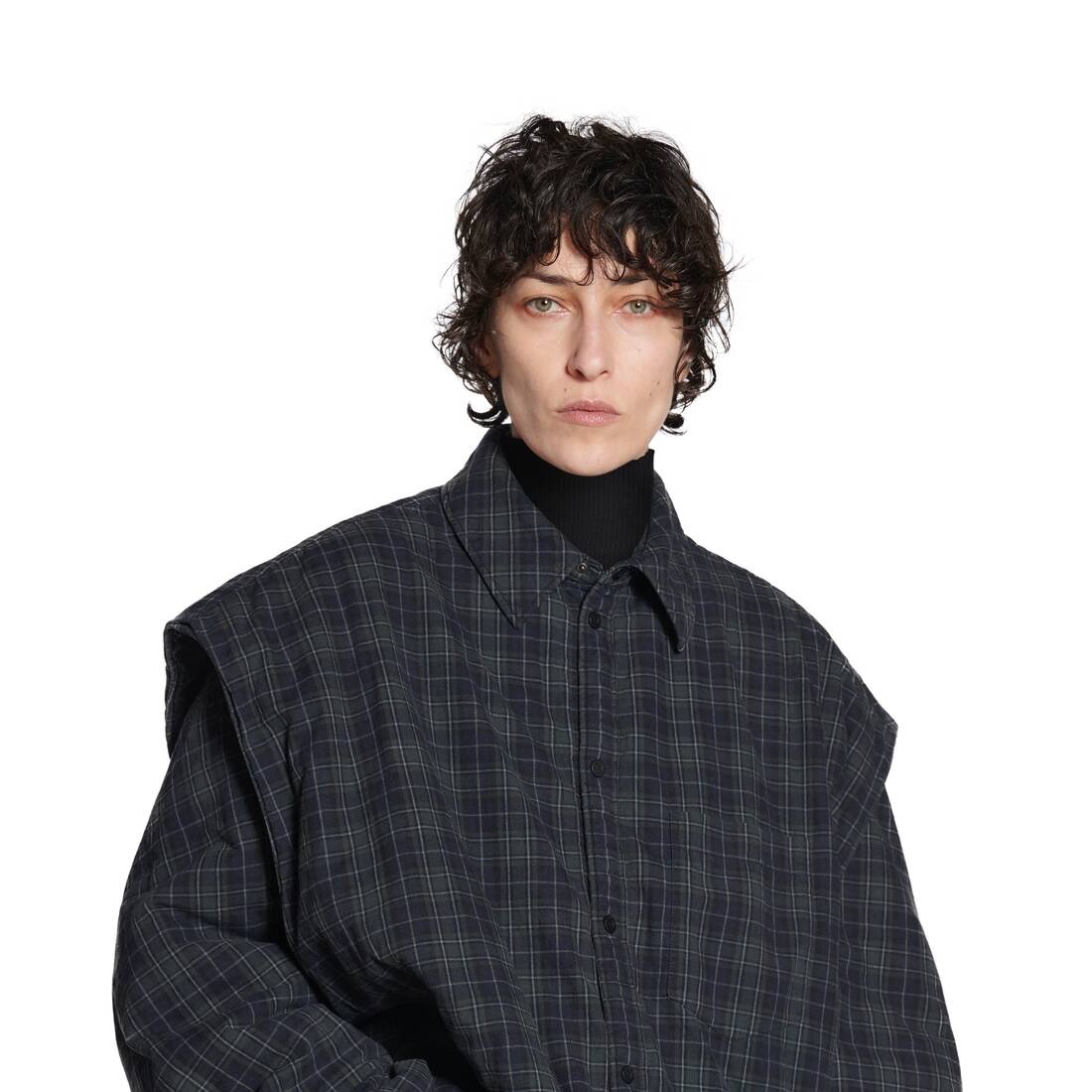Detachable Sleeves Shirt Large Fit in Grey - 5