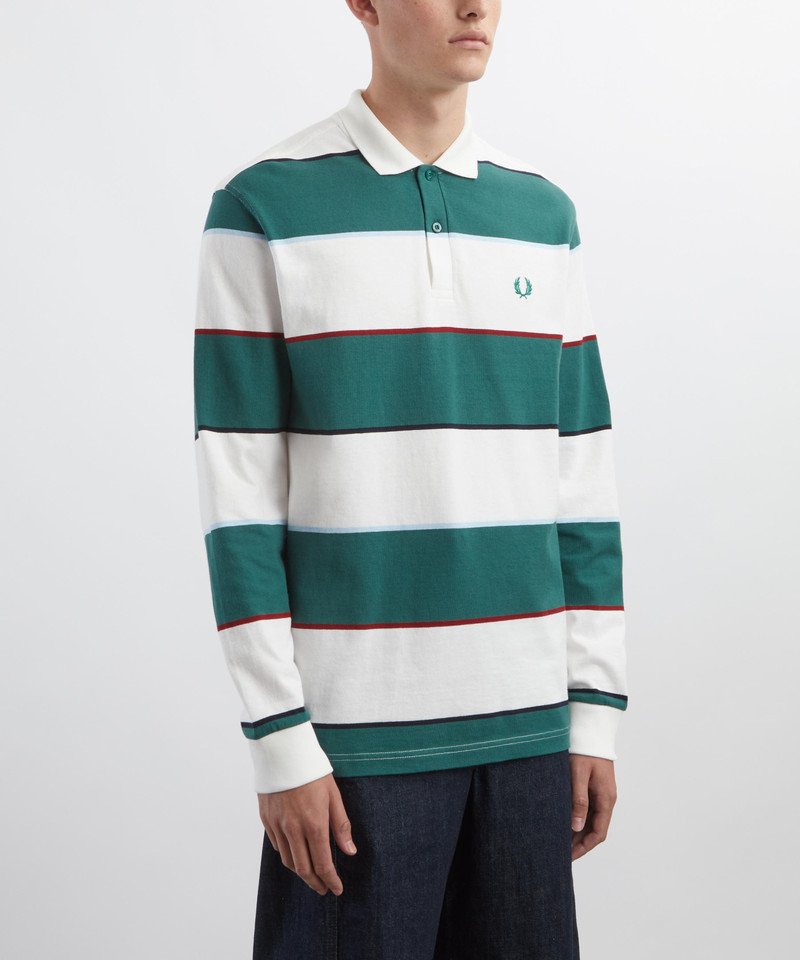 Fred Perry Heavyweight Jersey Striped Polo Shirt outlook