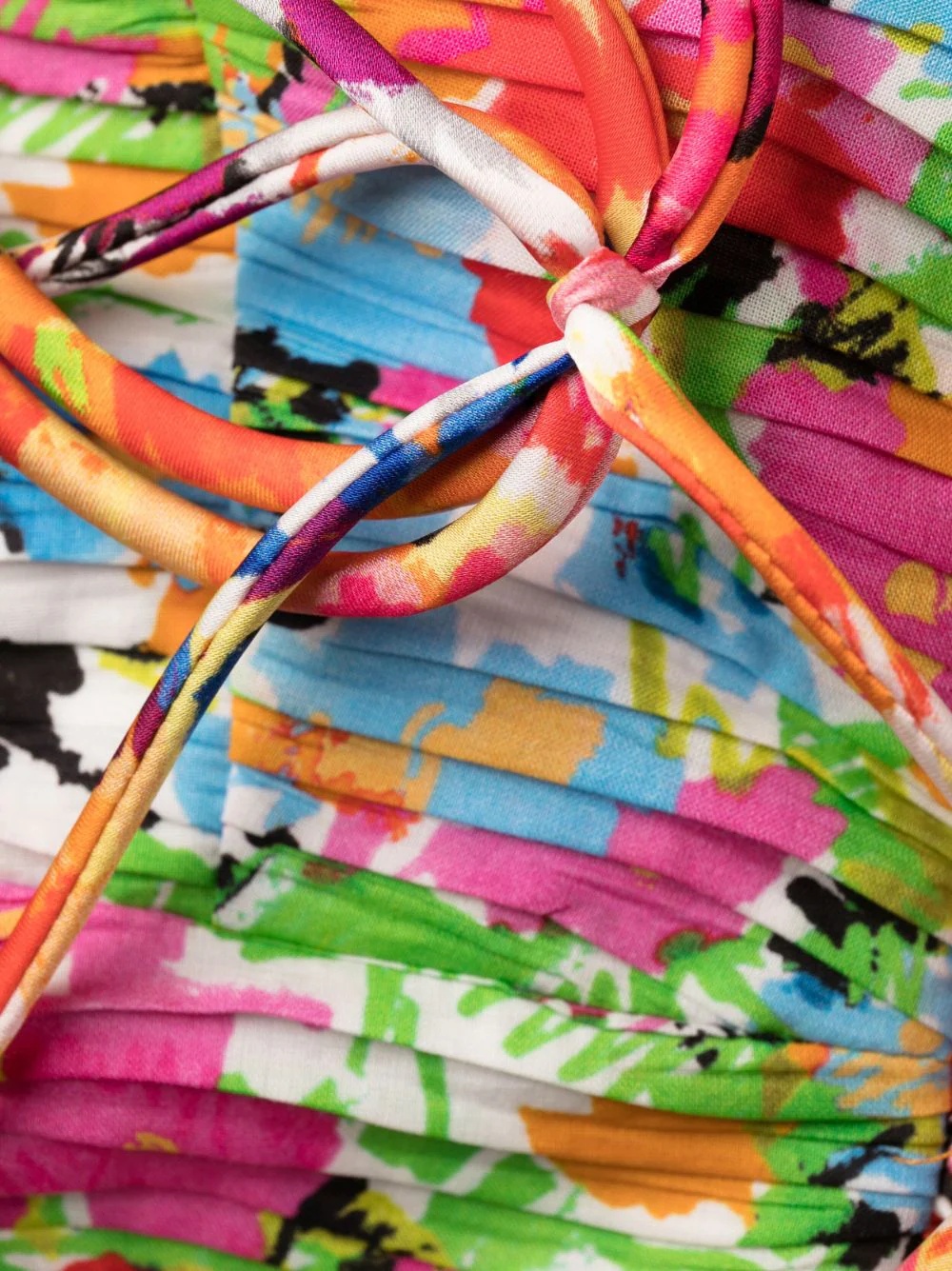 floral print pleated maxi dress - 8