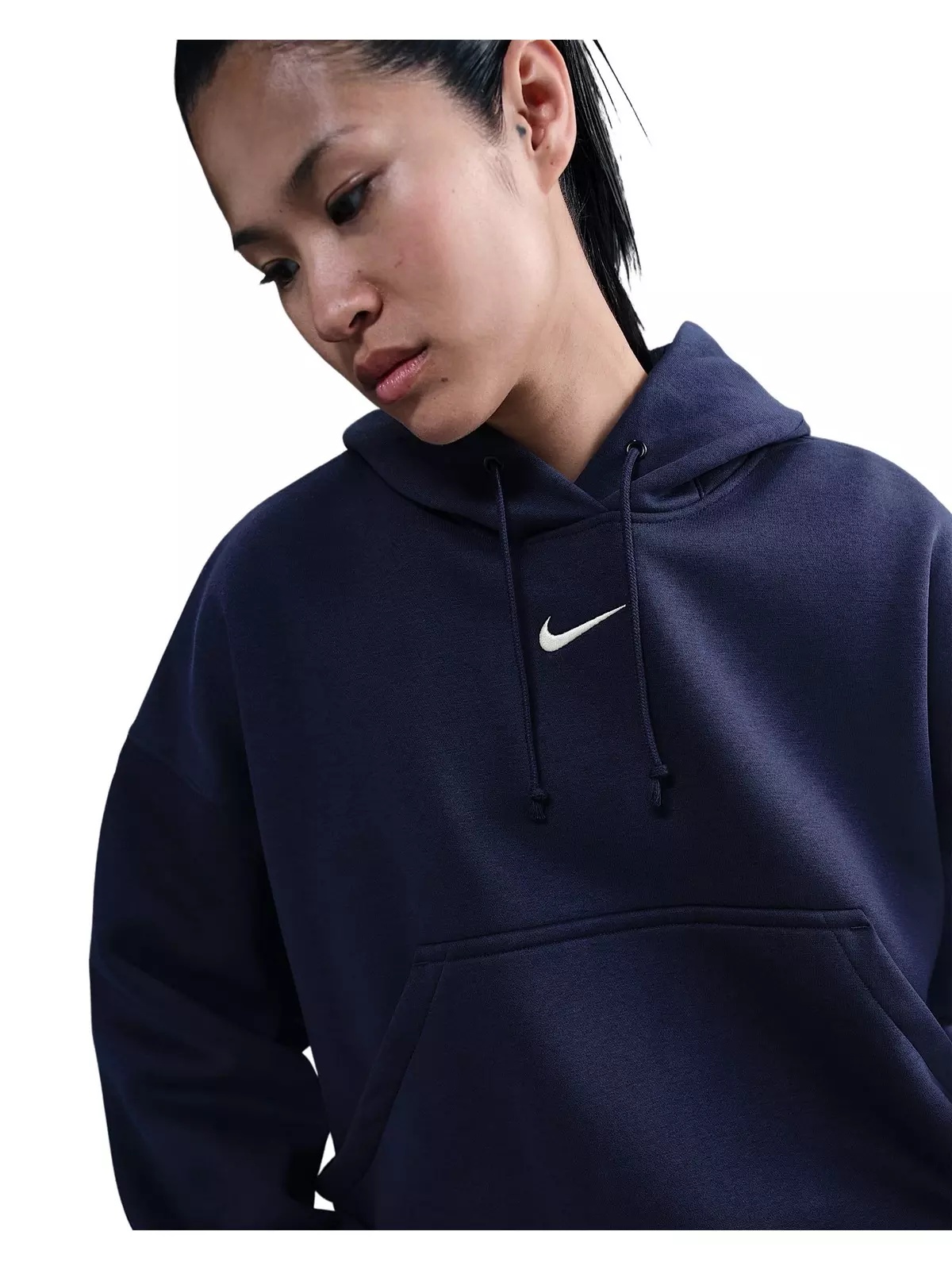 Women's Sportswear Phoenix Fleece Over-Oversized Pullover Hoodie -Navy - 3