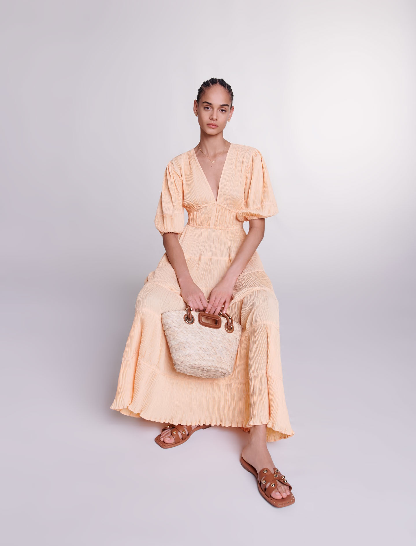 Pleated maxi dress - 8