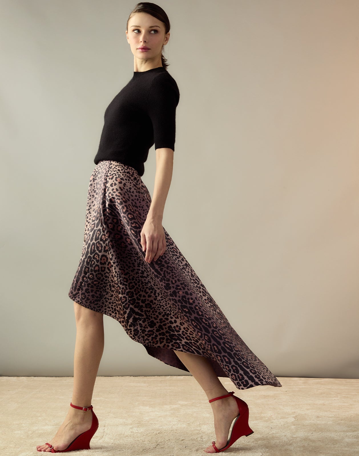 Leopardess Satin Skirt - 5