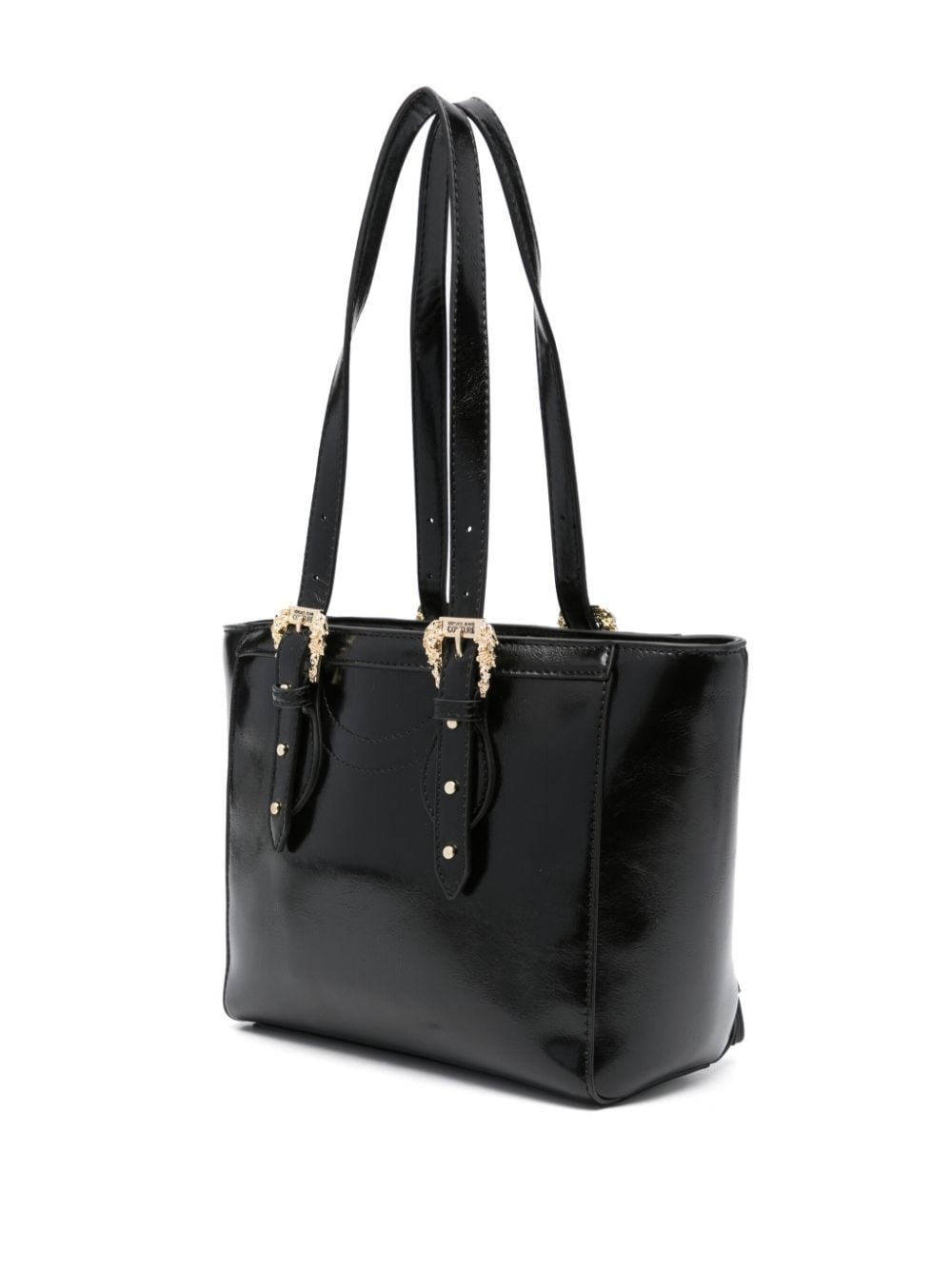 studded faux-leather tote bag - 3