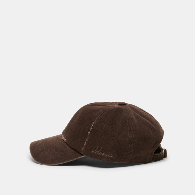 DISTRESSED BASEBALL CAP DARK BROWN 3